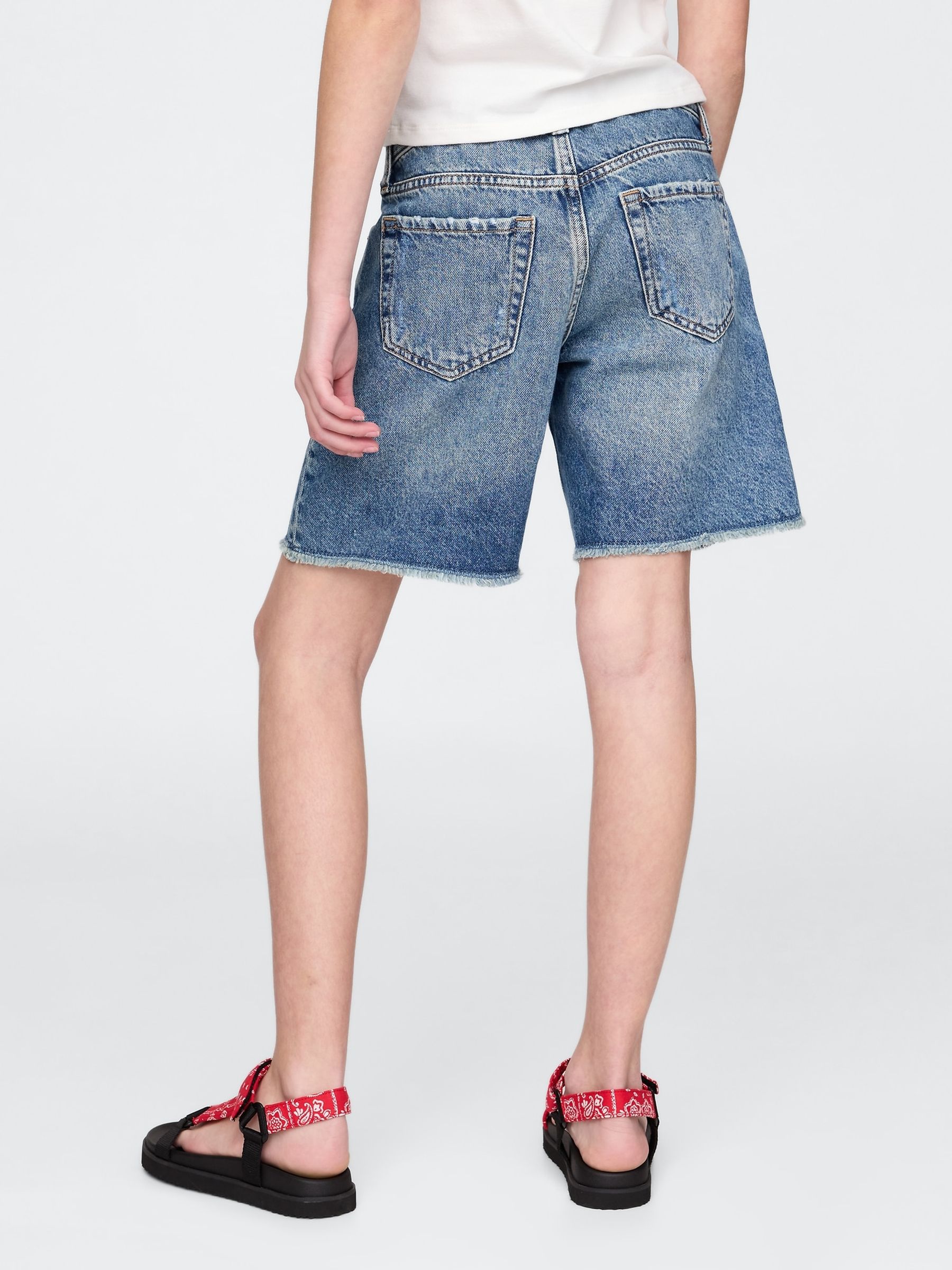 Mid Wash Blue Low Rise Stride Denim Bermuda Shorts (5-13yrs) - Image 2 of 5