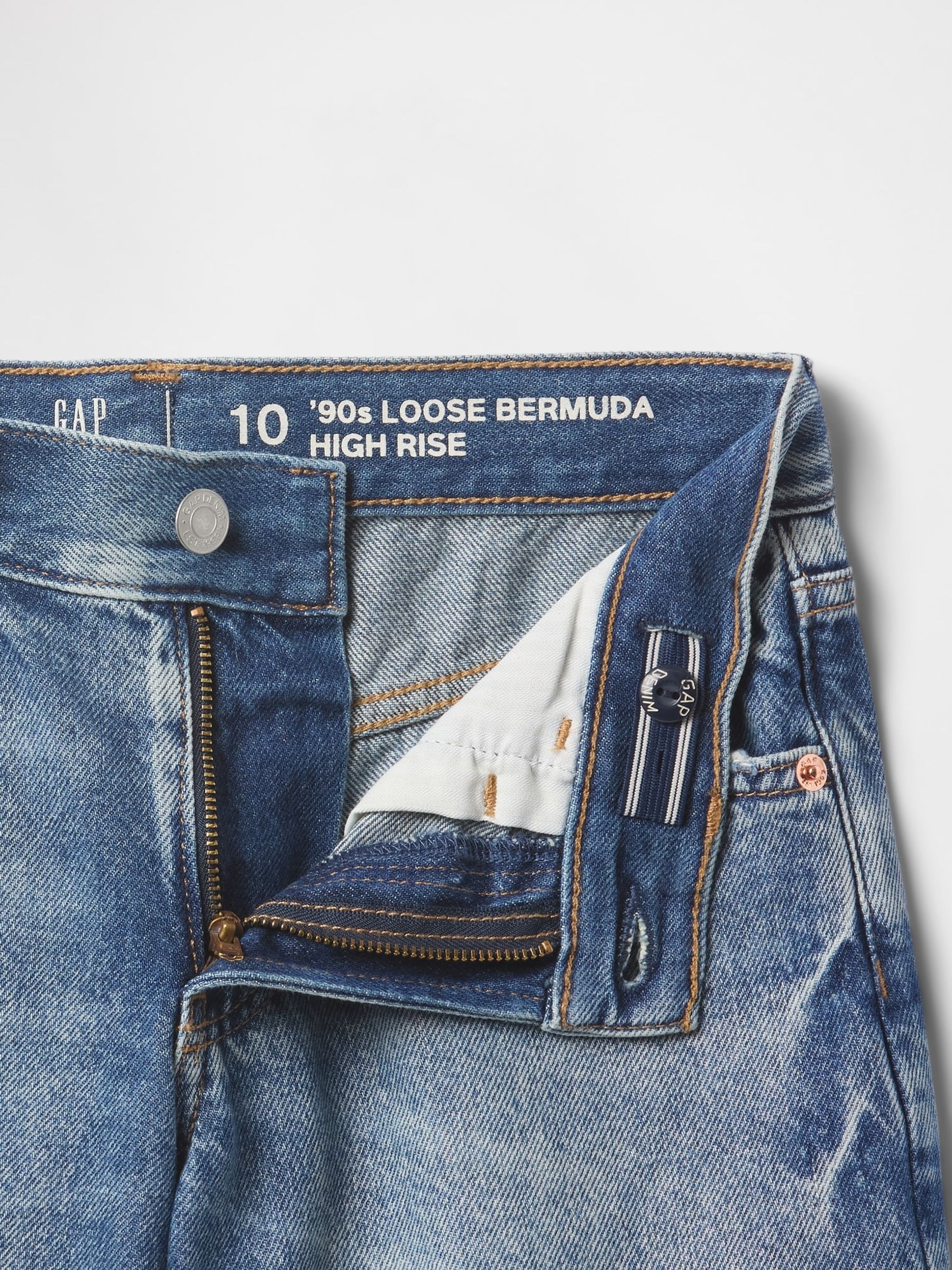 Mid Wash Blue Low Rise Stride Denim Bermuda Shorts (5-13yrs) - Image 5 of 5