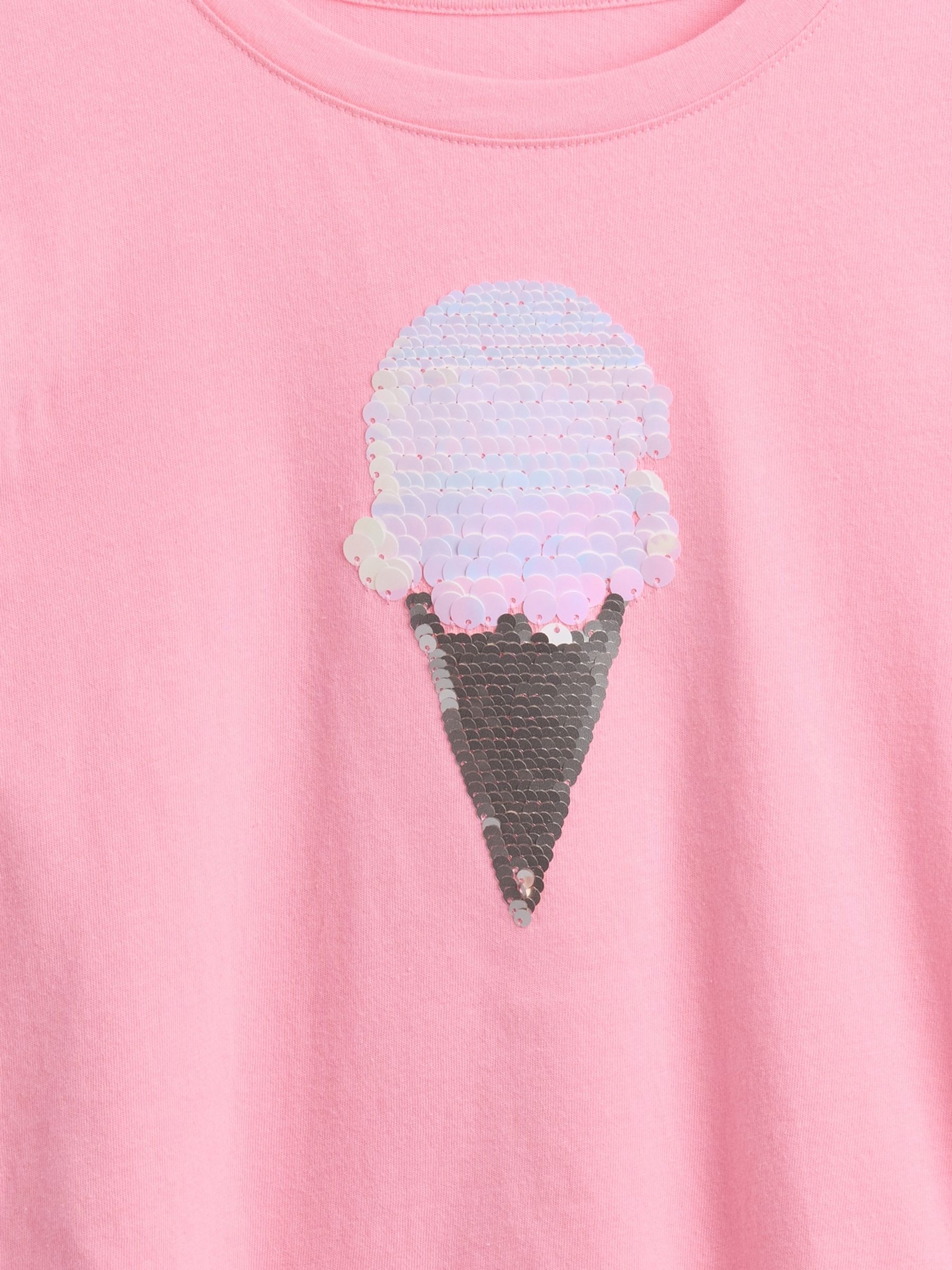 Pink Ice Cream Flippy-Sequin Graphic T-Shirt (4-13yrs) - Image 4 of 4