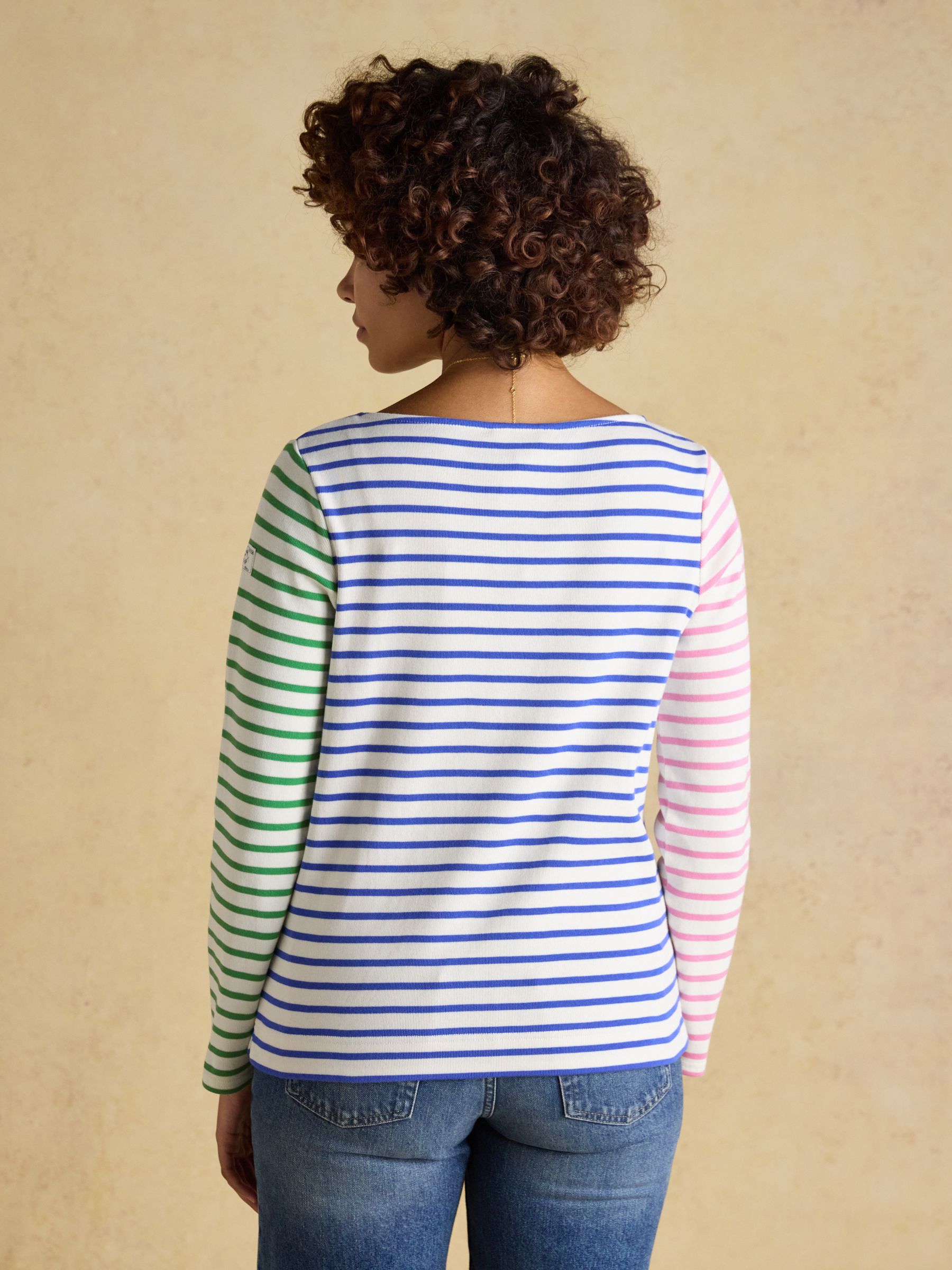 Harbour White Multi Striped Boat Neck Long Sleeve Breton Top - Image 2 of 8