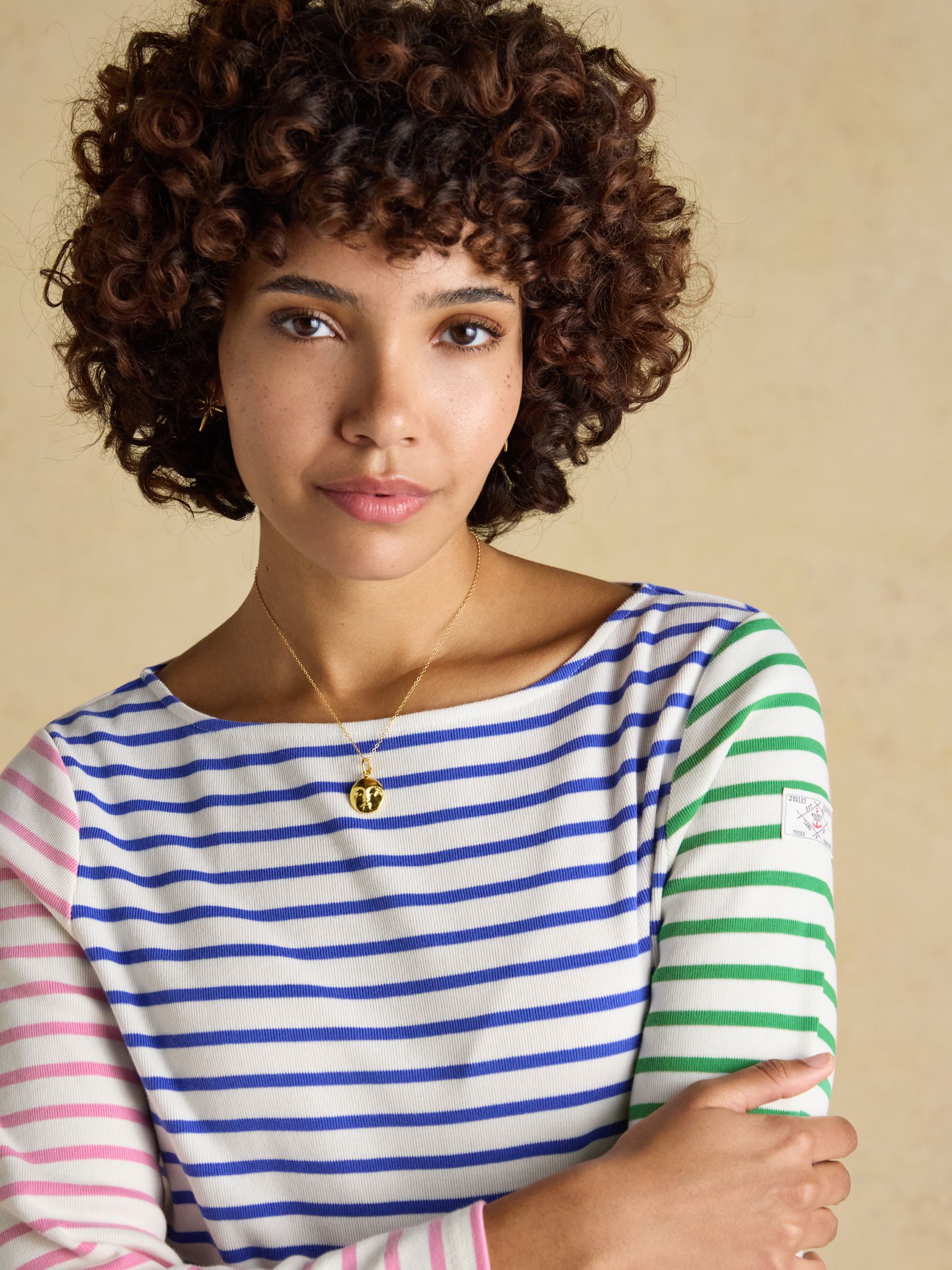 Harbour White Multi Striped Boat Neck Long Sleeve Breton Top - Image 4 of 8