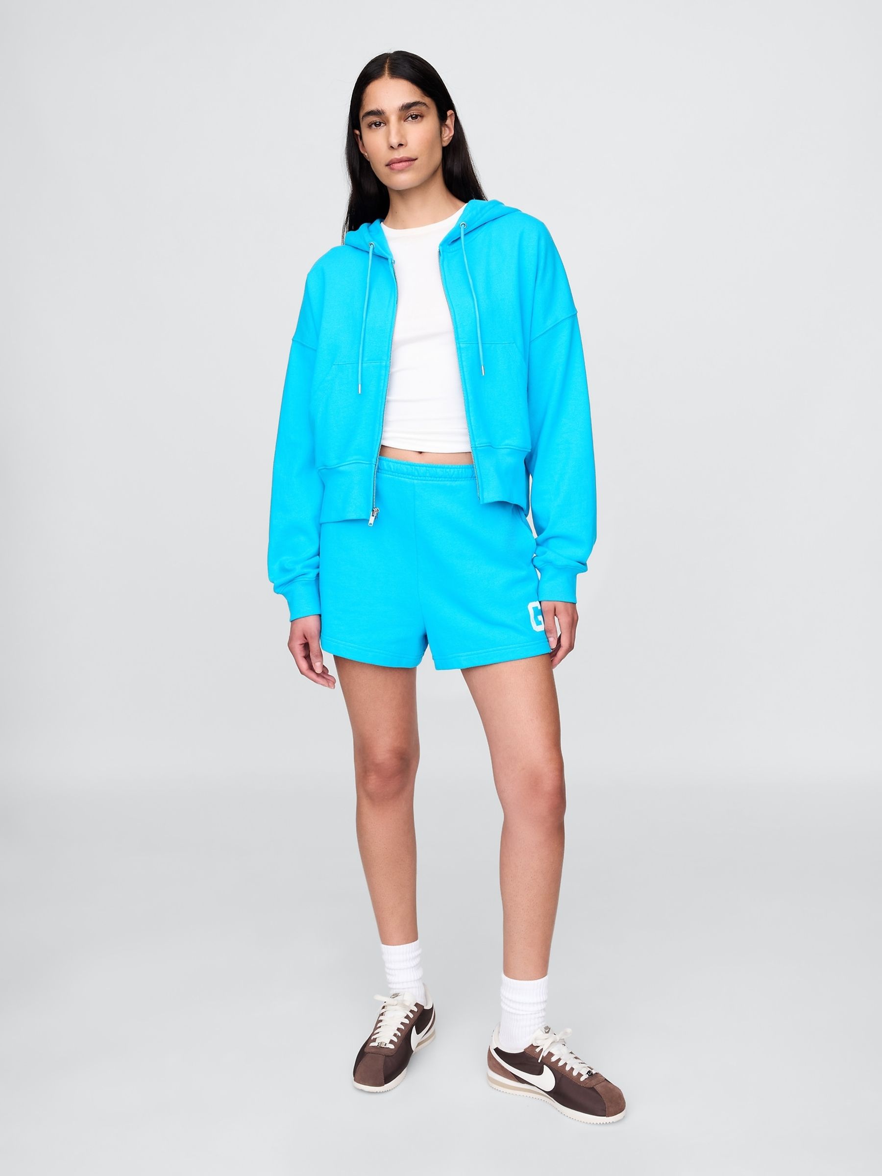Blue Heavyweight French Terry Classic Sweat Shorts - Image 3 of 5