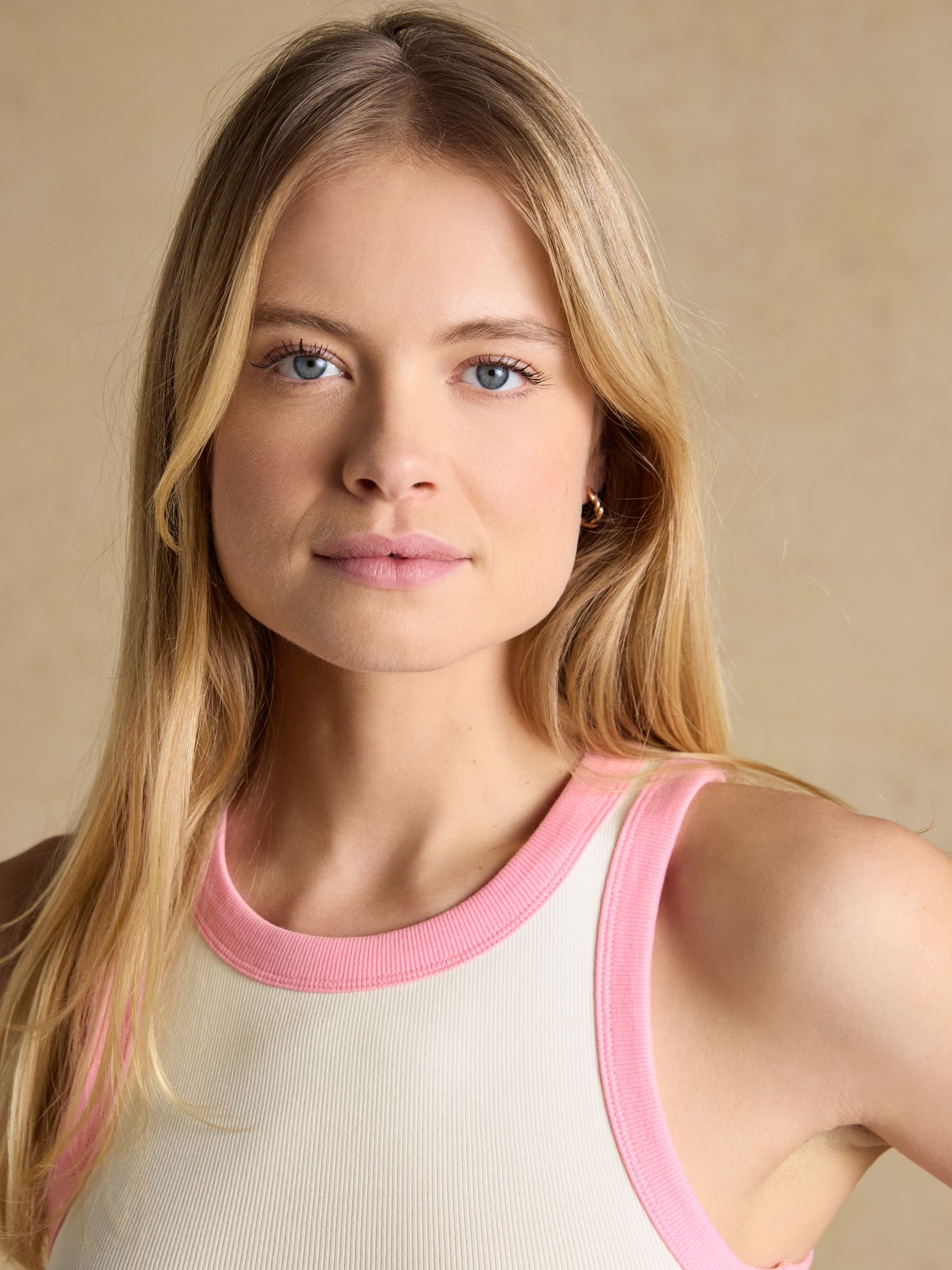 Sofia Cream Ribbed Cotton Rich Jersey Vest - Image 4 of 8