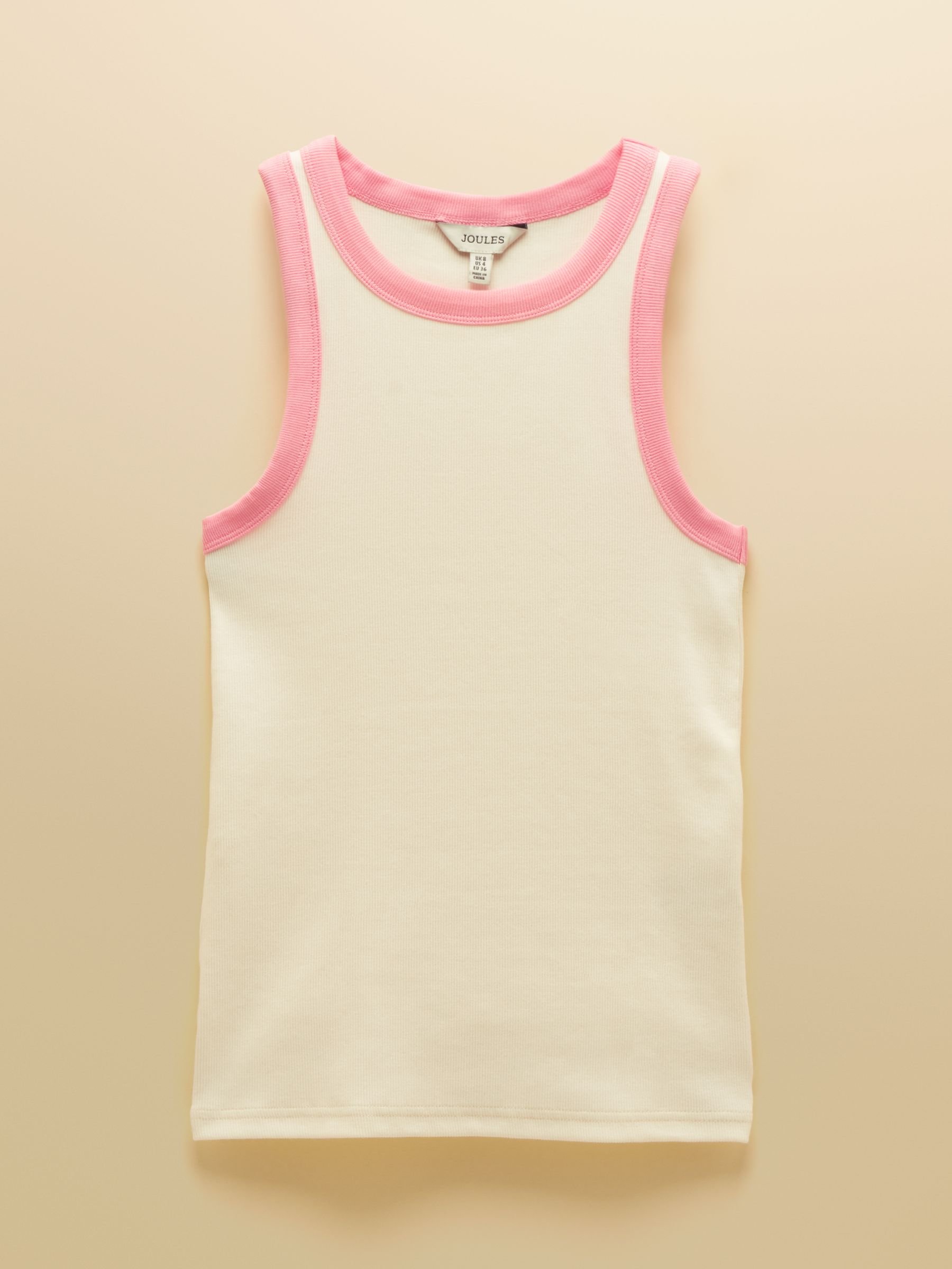 Sofia Cream Ribbed Cotton Rich Jersey Vest - Image 8 of 8