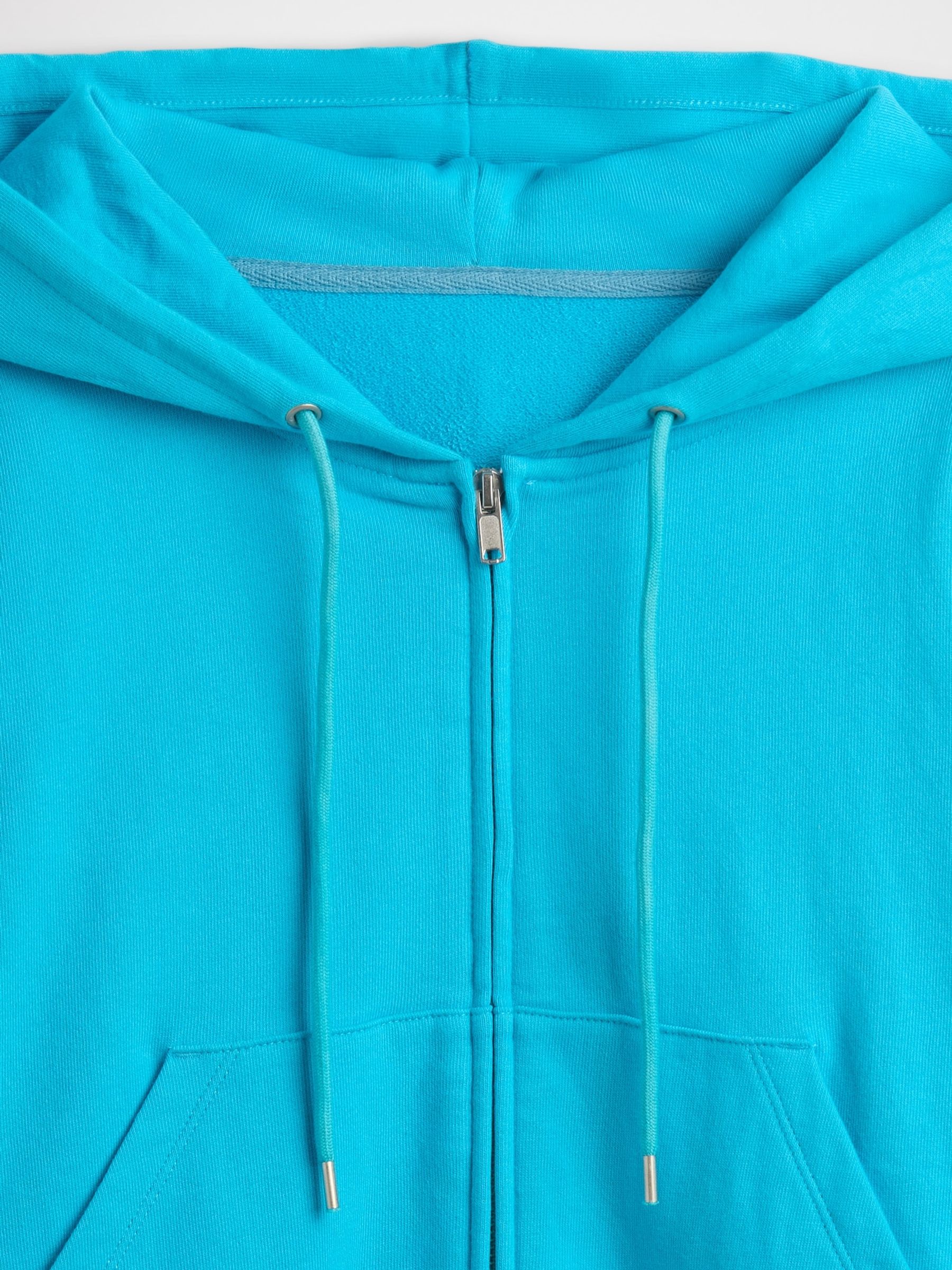 Blue Heavyweight French Terry Oversized Zip Wedge Hoodie - Image 5 of 5