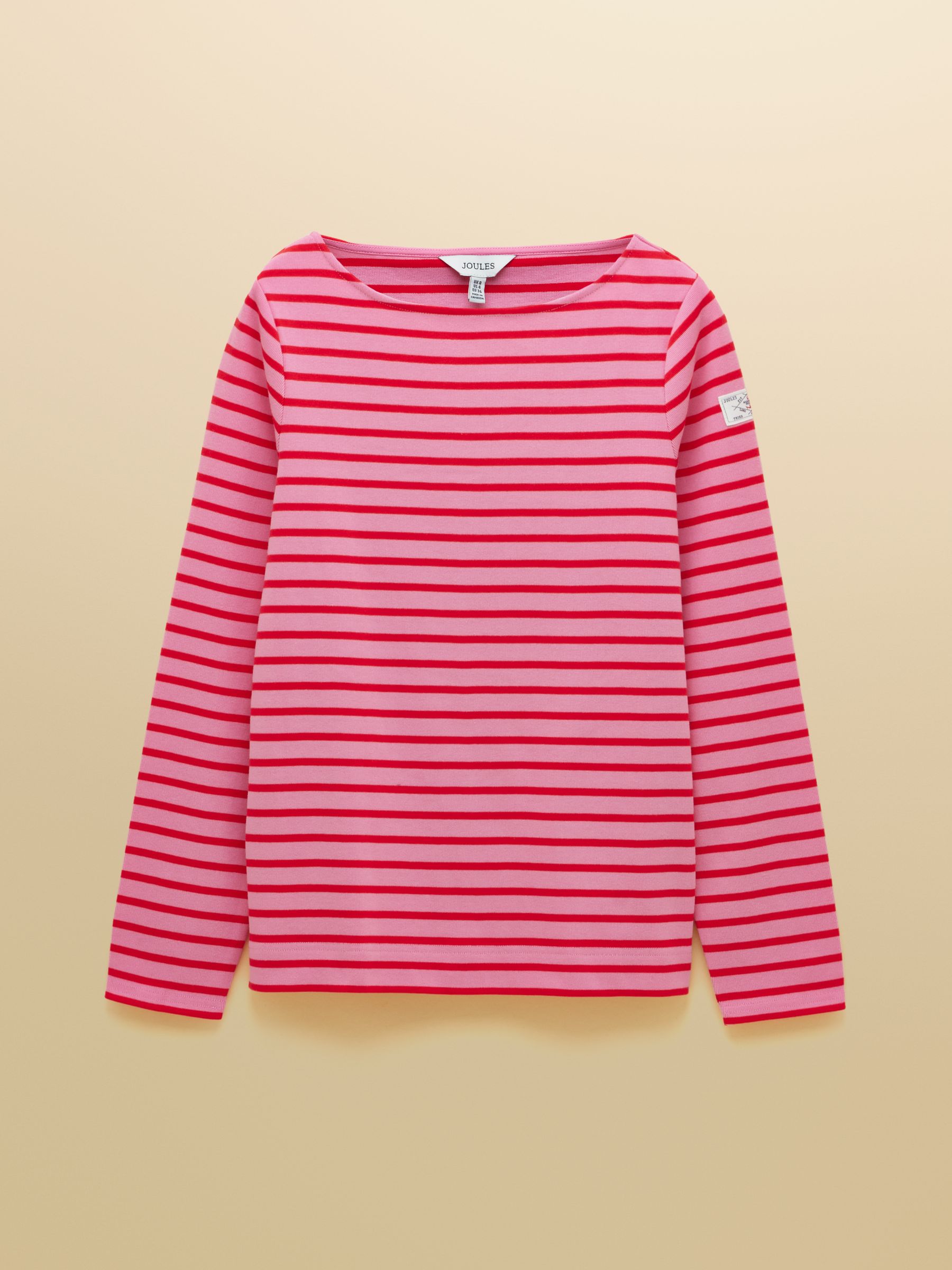 Harbour Pink/Red Boat Neck 100% Cotton Long Sleeve Breton Top - Image 8 of 8
