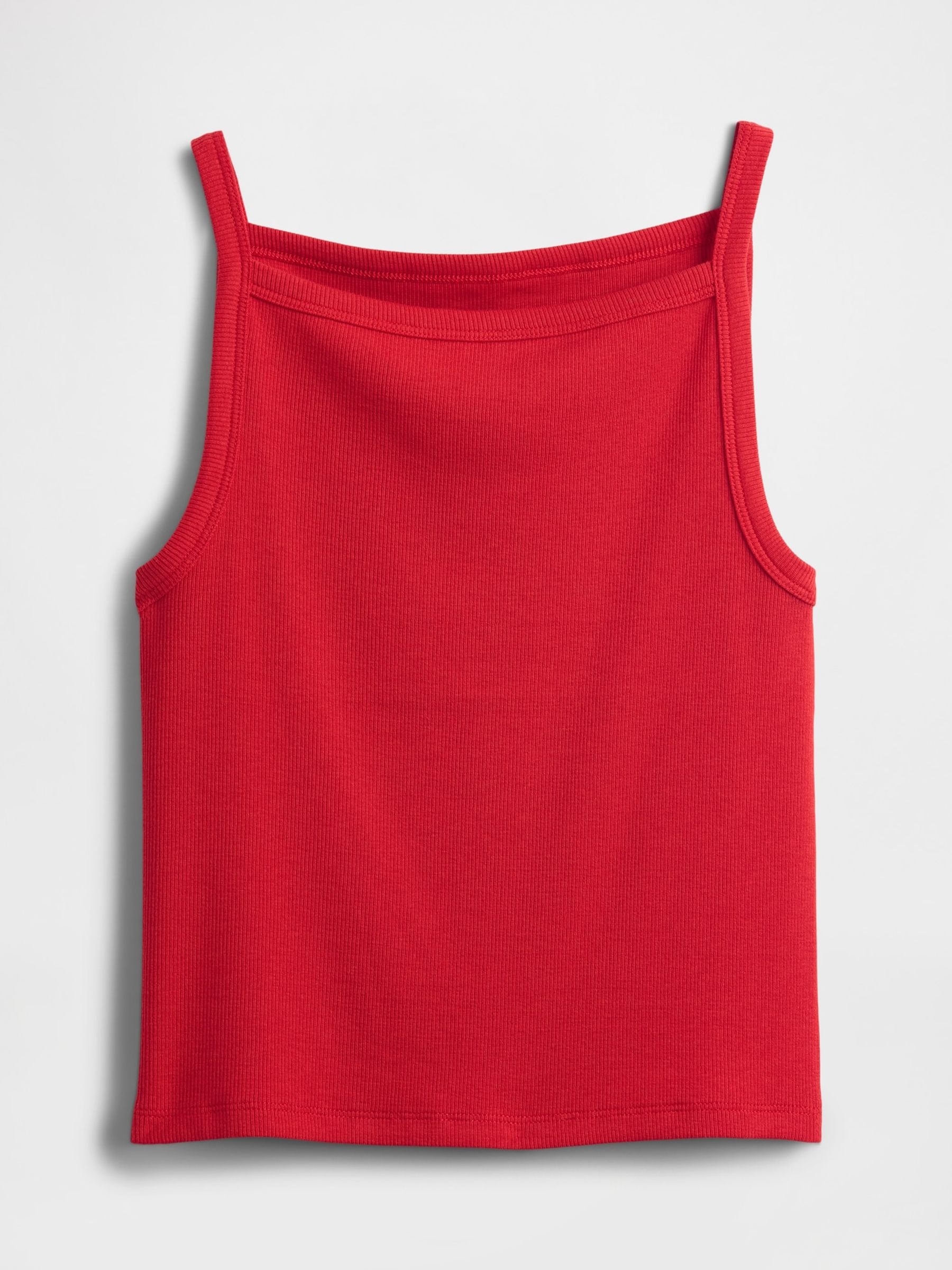 Red Modern Apron-Neck Crop Vest - Image 4 of 4