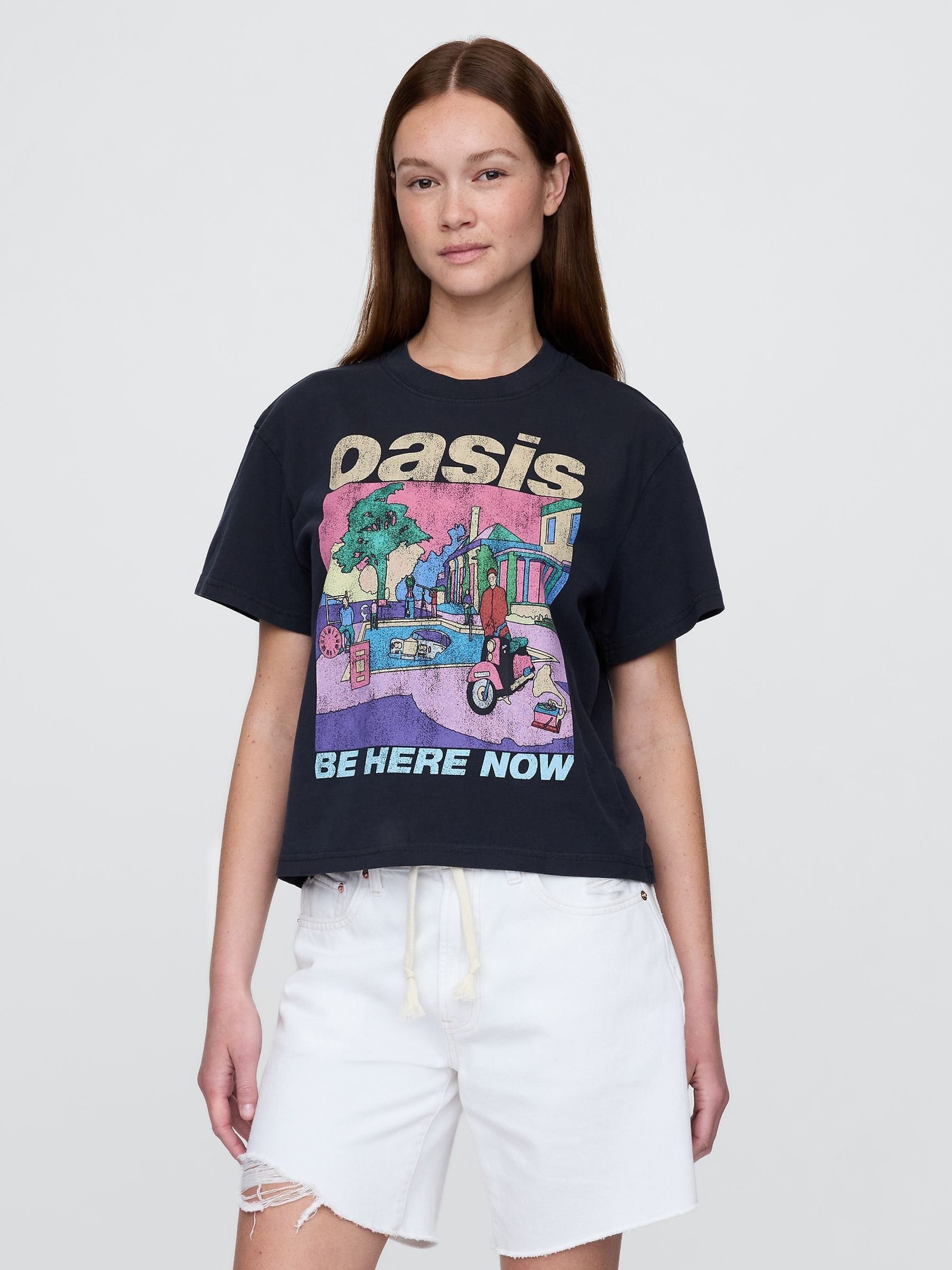 Black Oasis Relaxed Graphic Band Tee - Image 1 of 4