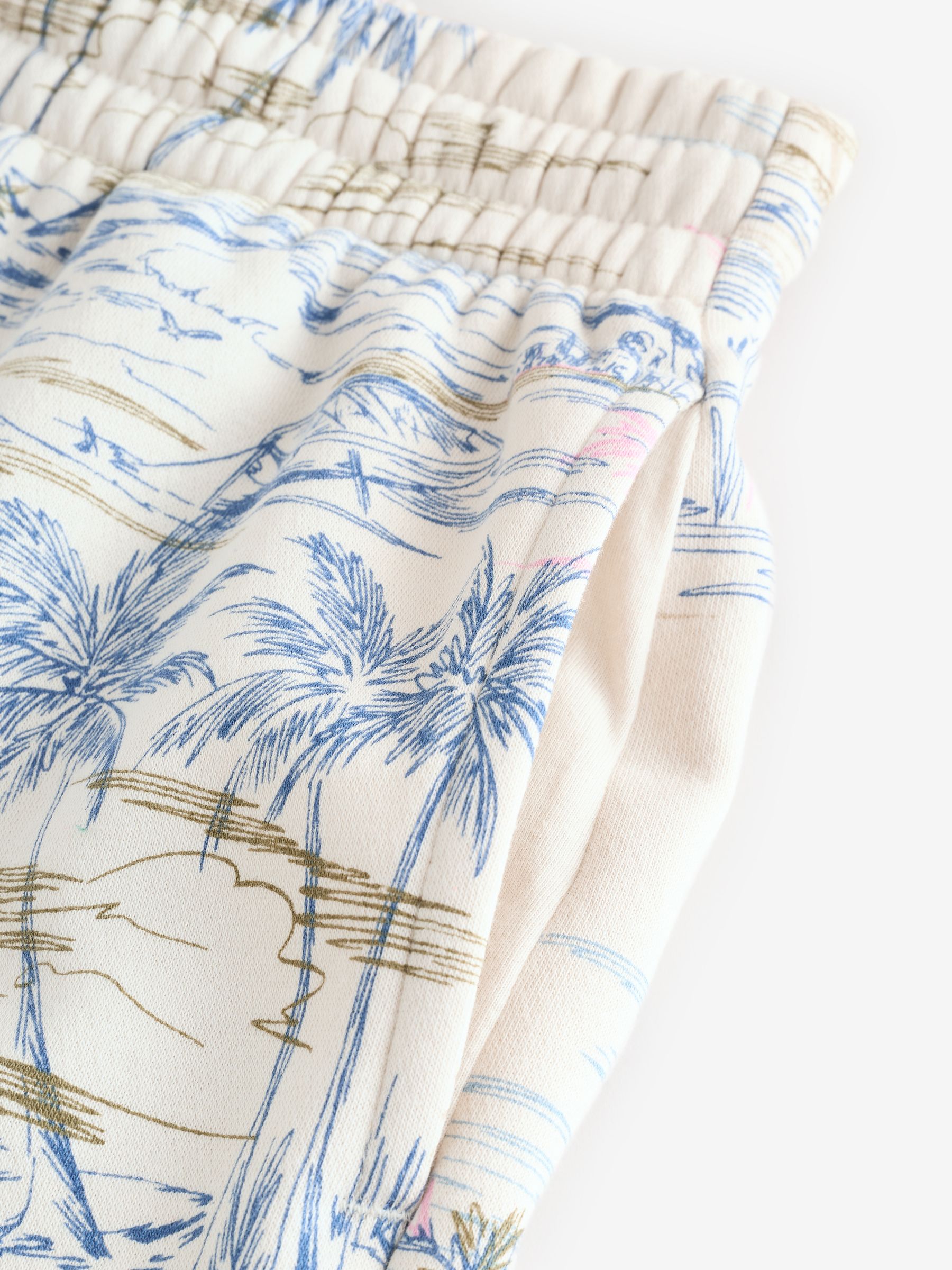 Grey Palm Print Logo Pull On Shorts - Image 10 of 10