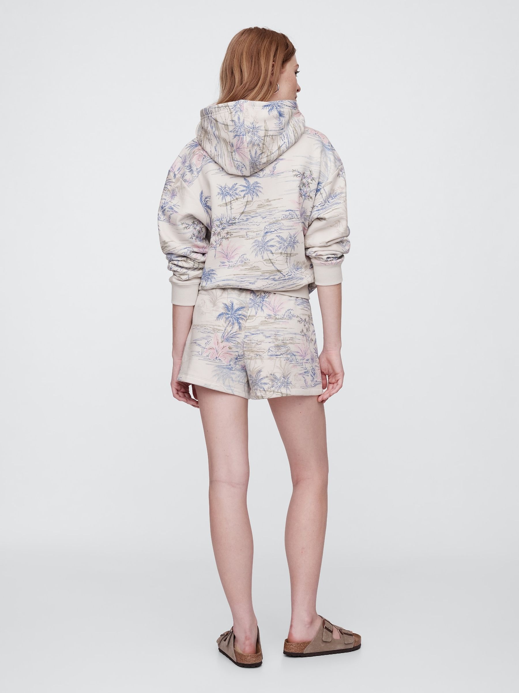 Cream Print Logo Pull On Shorts - Image 2 of 5