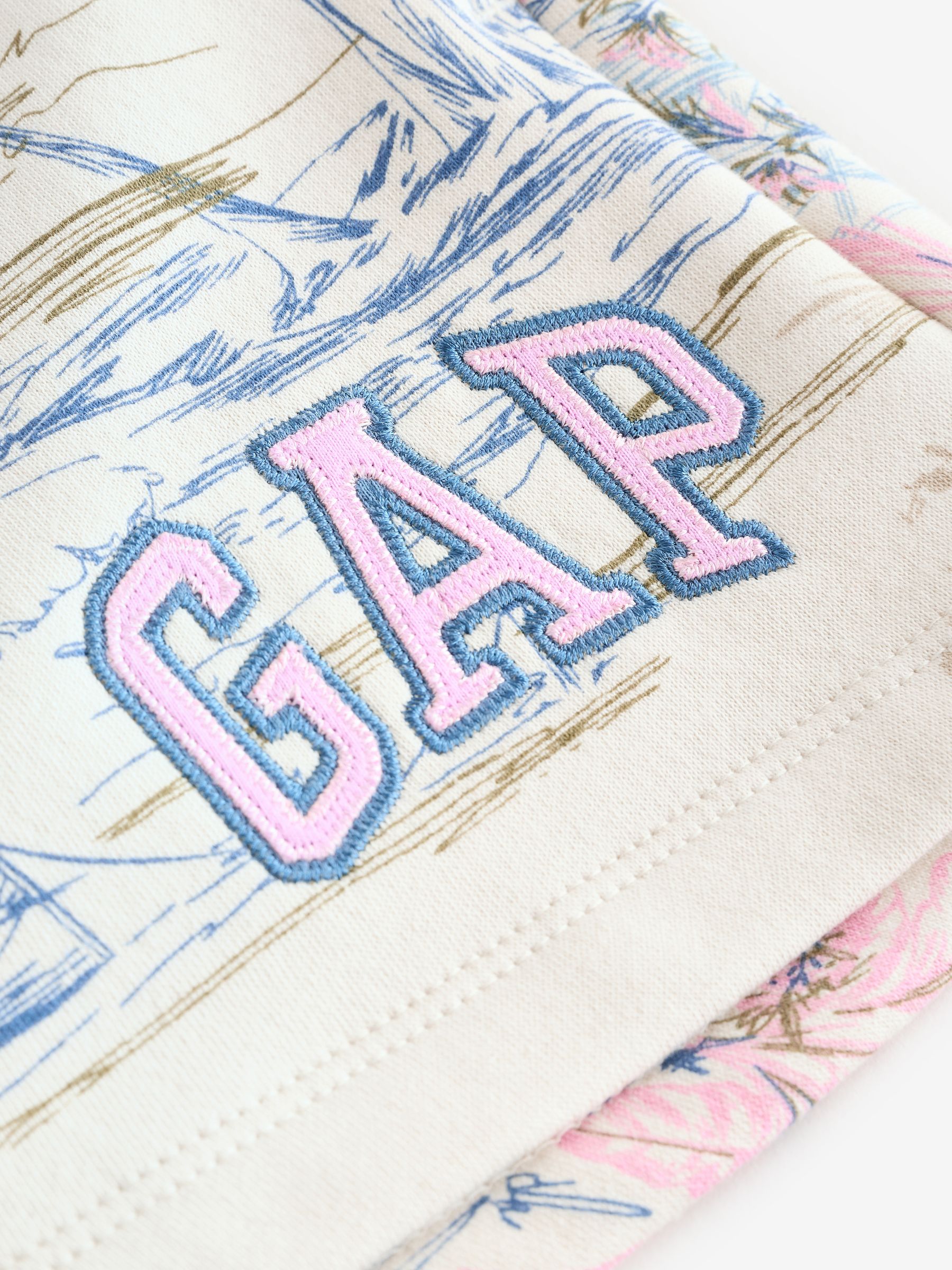 Grey Palm Print Logo Pull On Shorts - Image 8 of 10