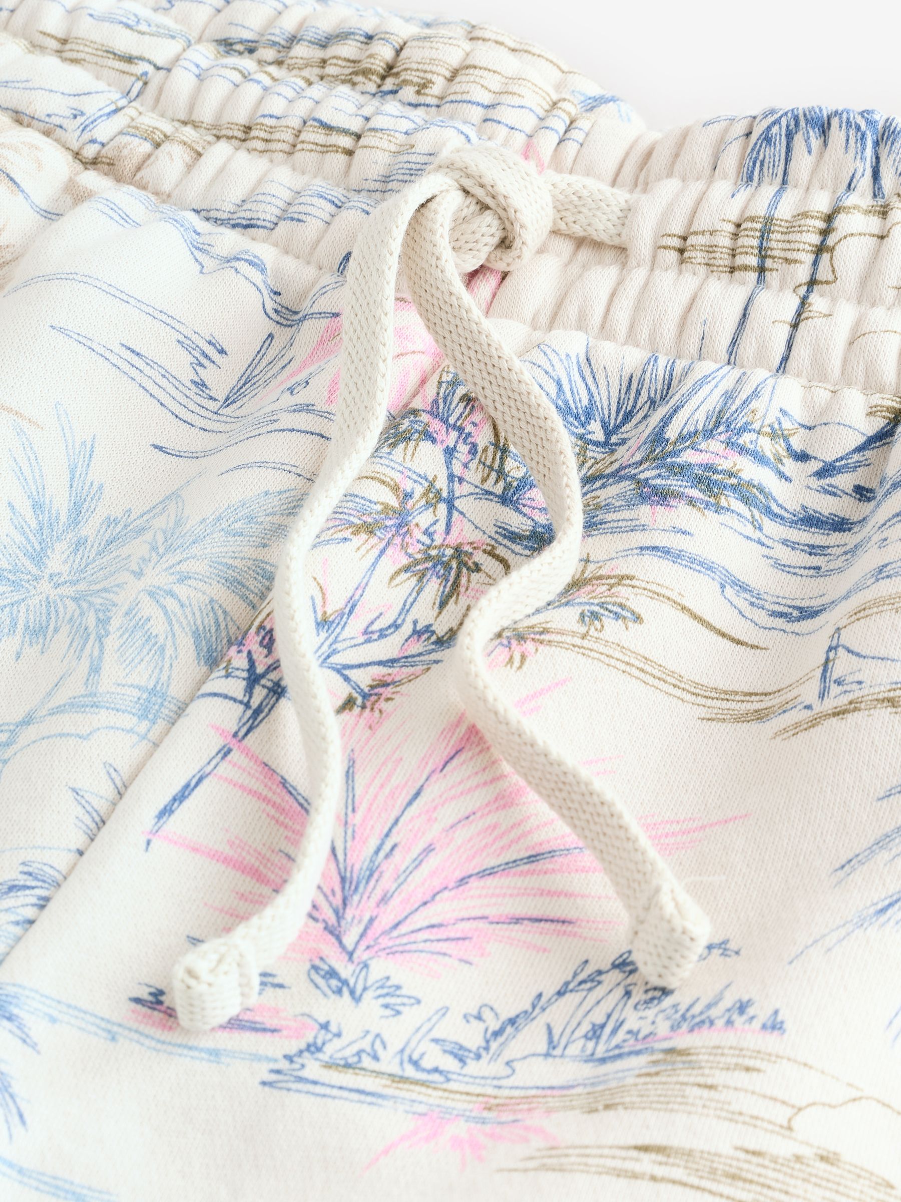 Grey Palm Print Logo Pull On Shorts - Image 9 of 10