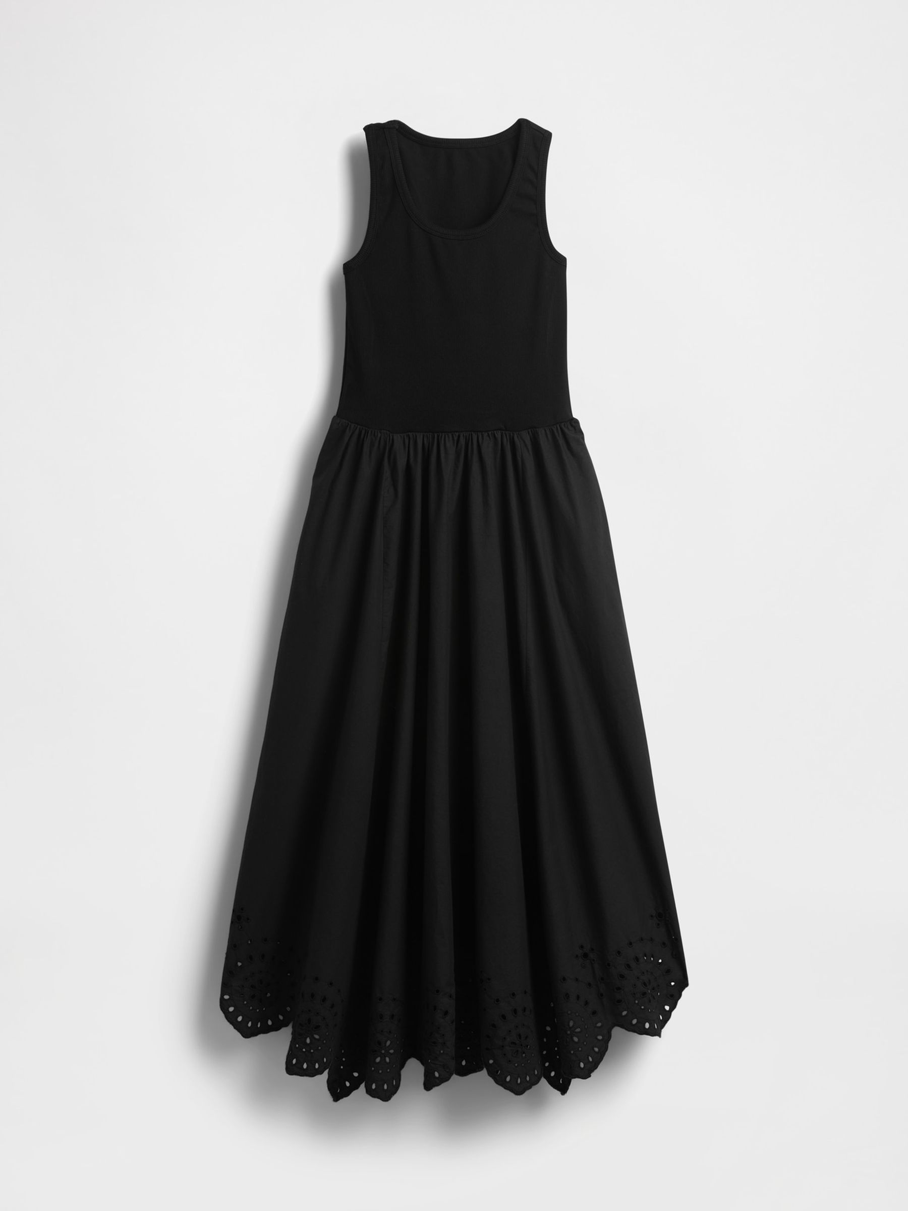 Black Mixed Handkerchief Hem Midi Dress - Image 4 of 4