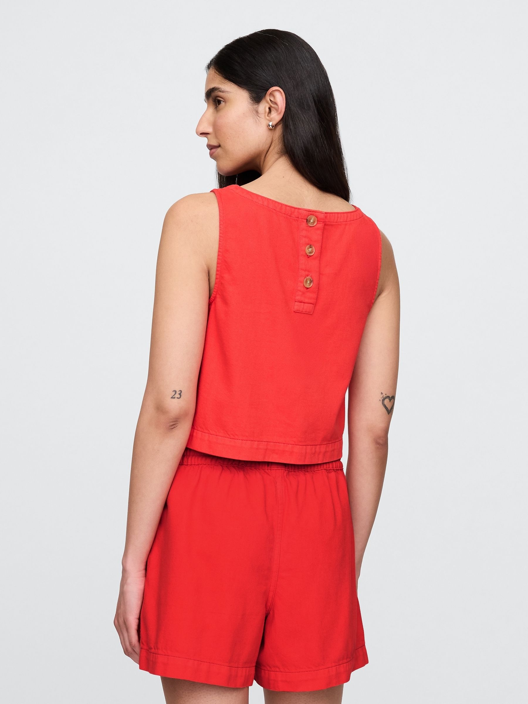 Red UltraSoft Denim Shell Vest Top - Image 2 of 4