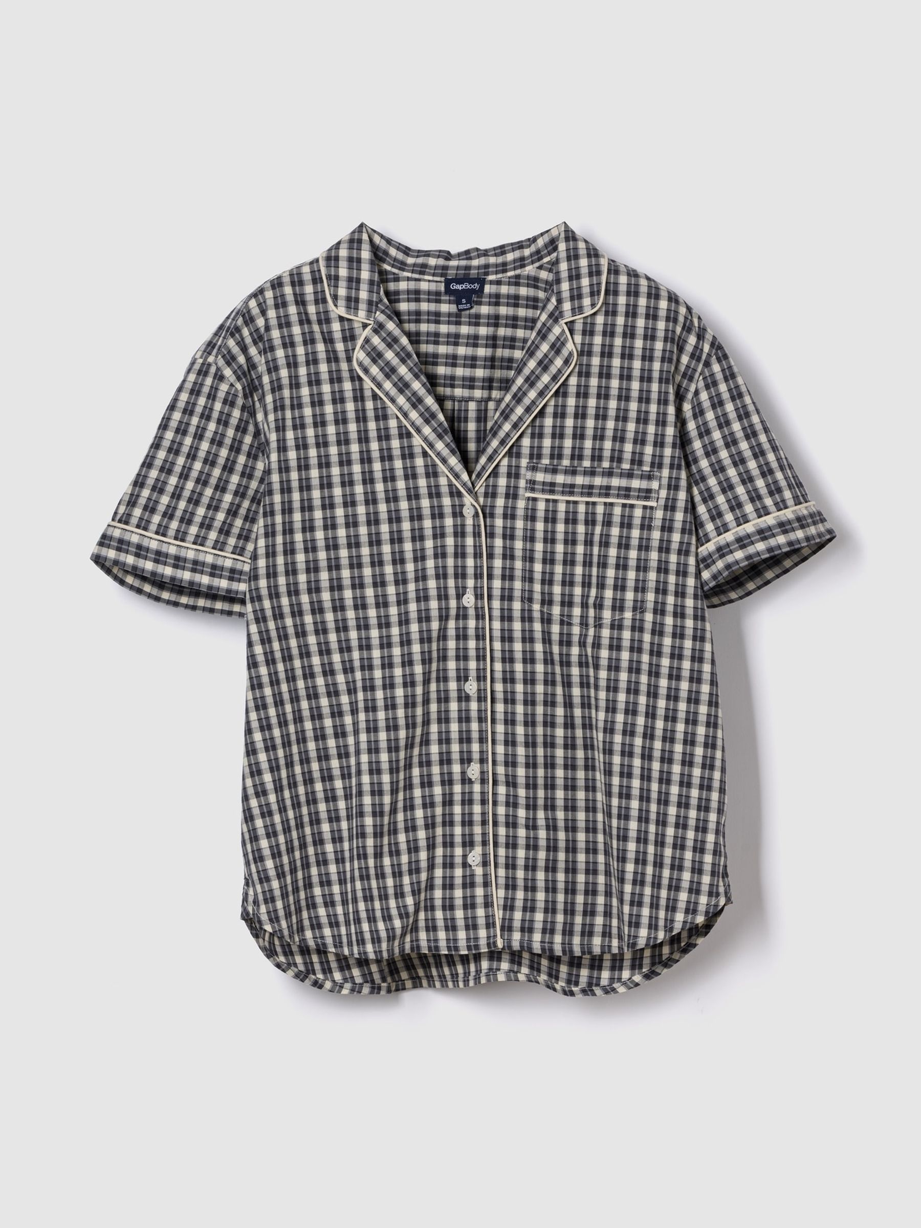 Grey Poplin Pyjama Shirt - Image 1 of 2