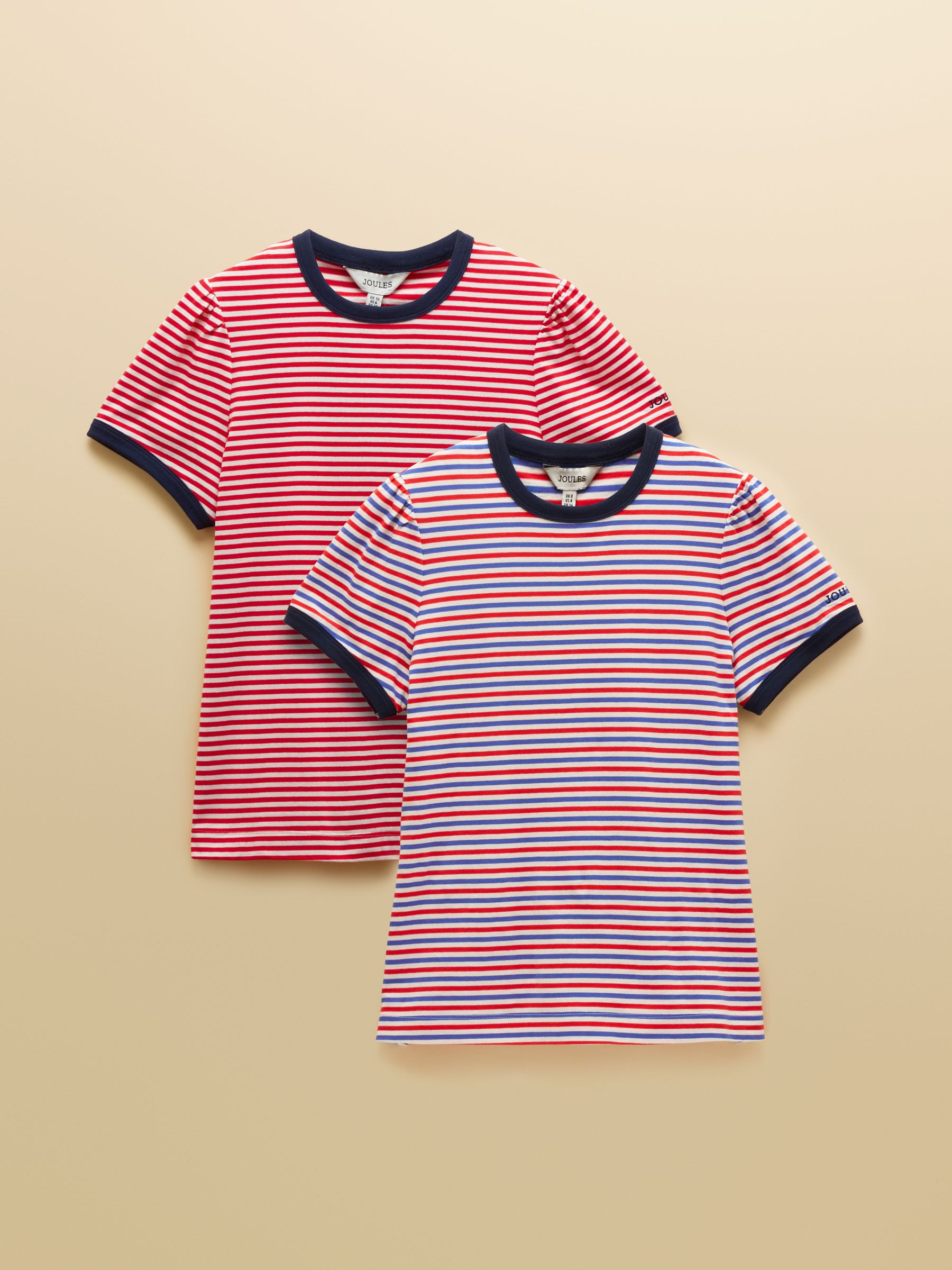 Erin Red & Multi Striped Short Sleeve T-Shirts 2 Pack - Image 1 of 7