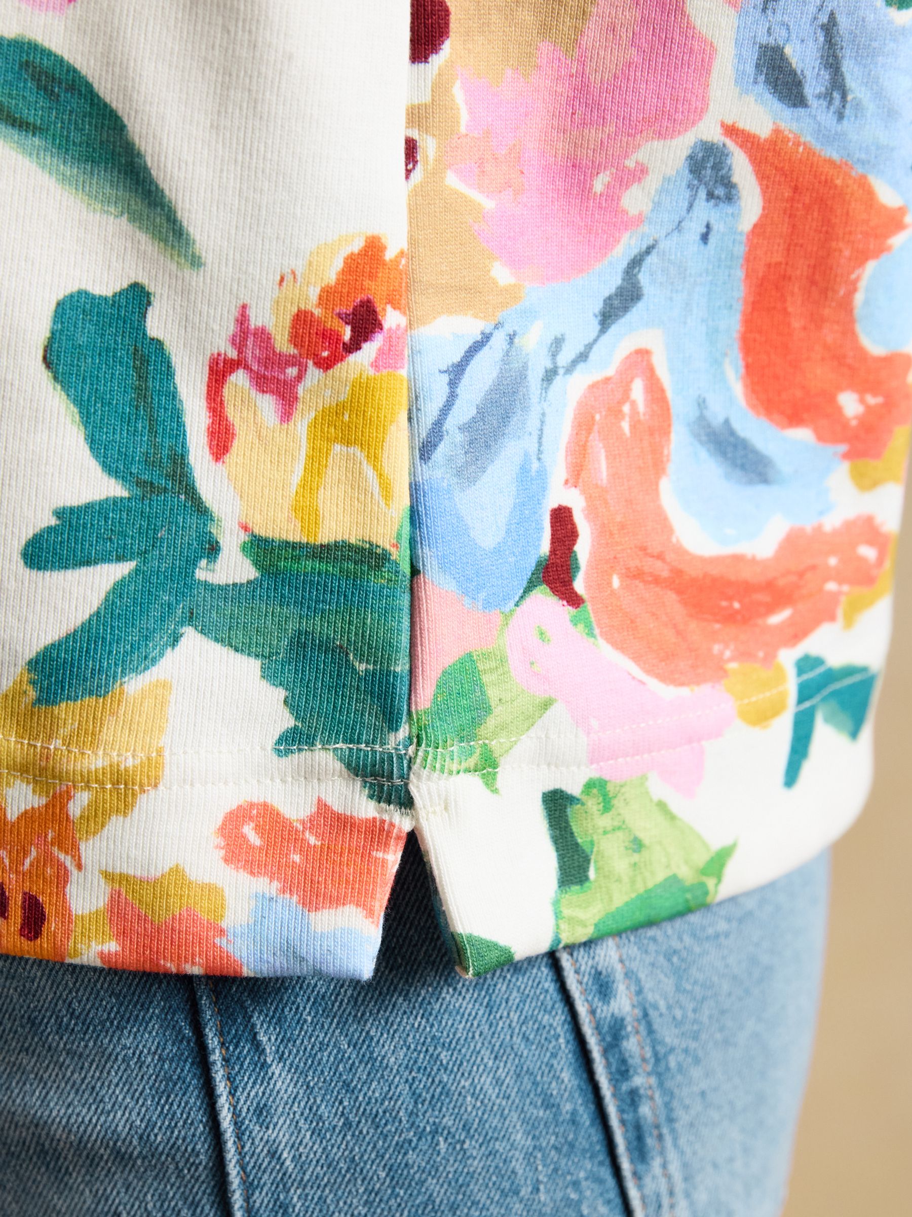 Harbour Artist Floral Printed Boat Neck Breton Top - Image 5 of 7