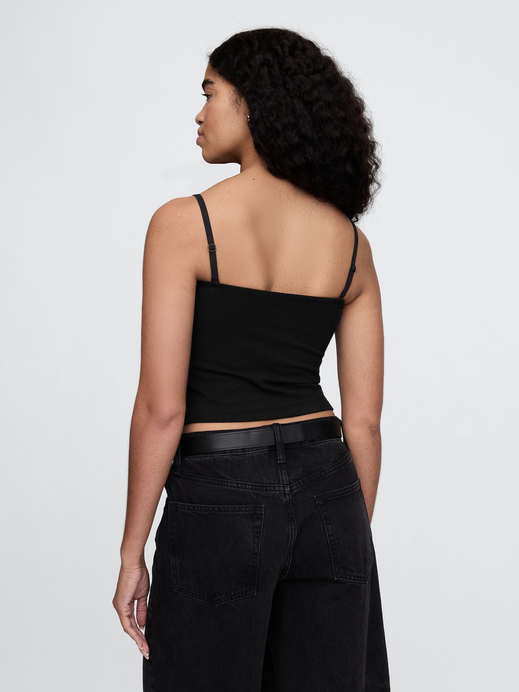 Black CloseKnit Cropped Tube Top - Image 2 of 5
