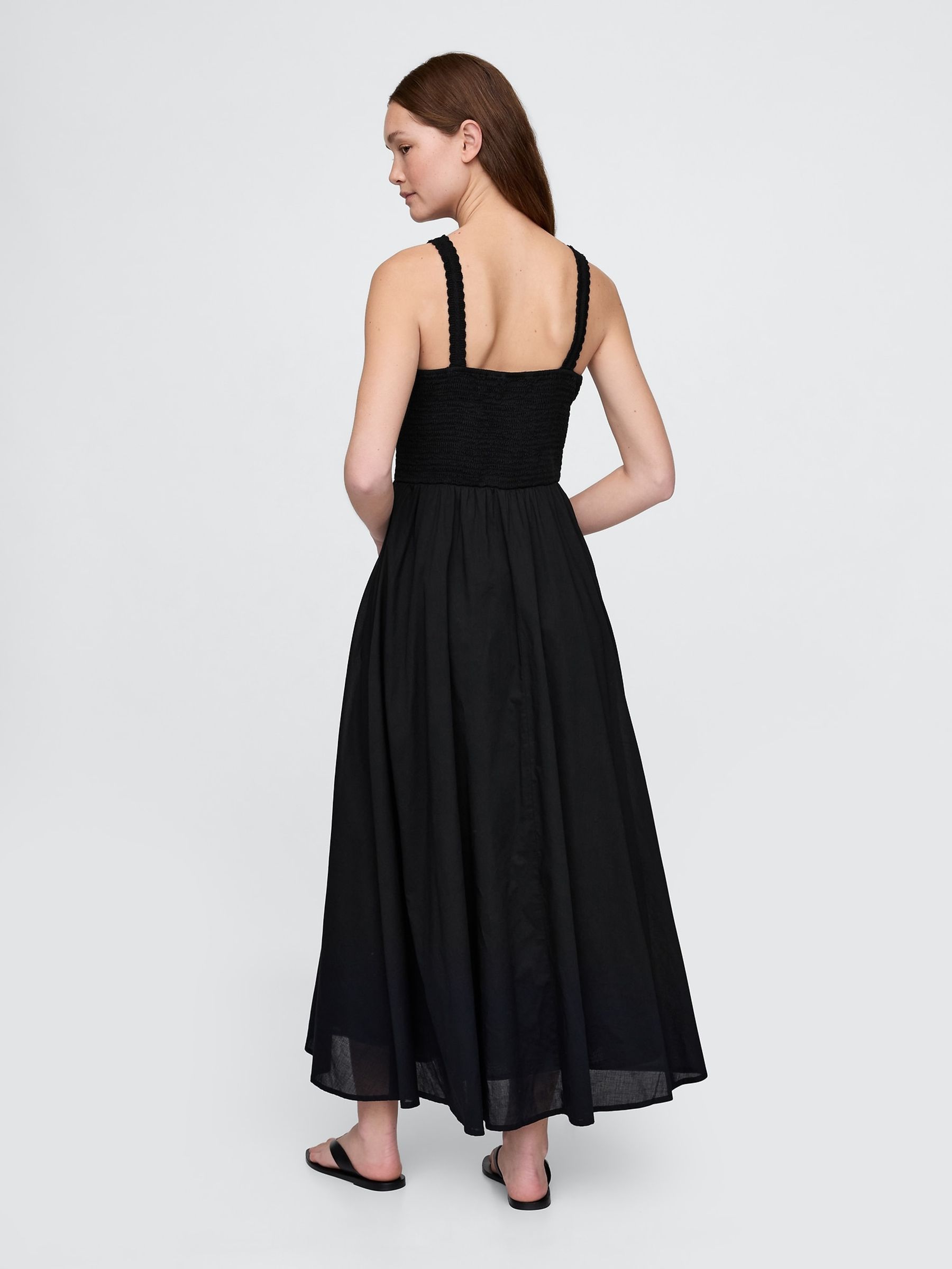 Black Crochet Mixed Media Maxi Dress - Image 2 of 4