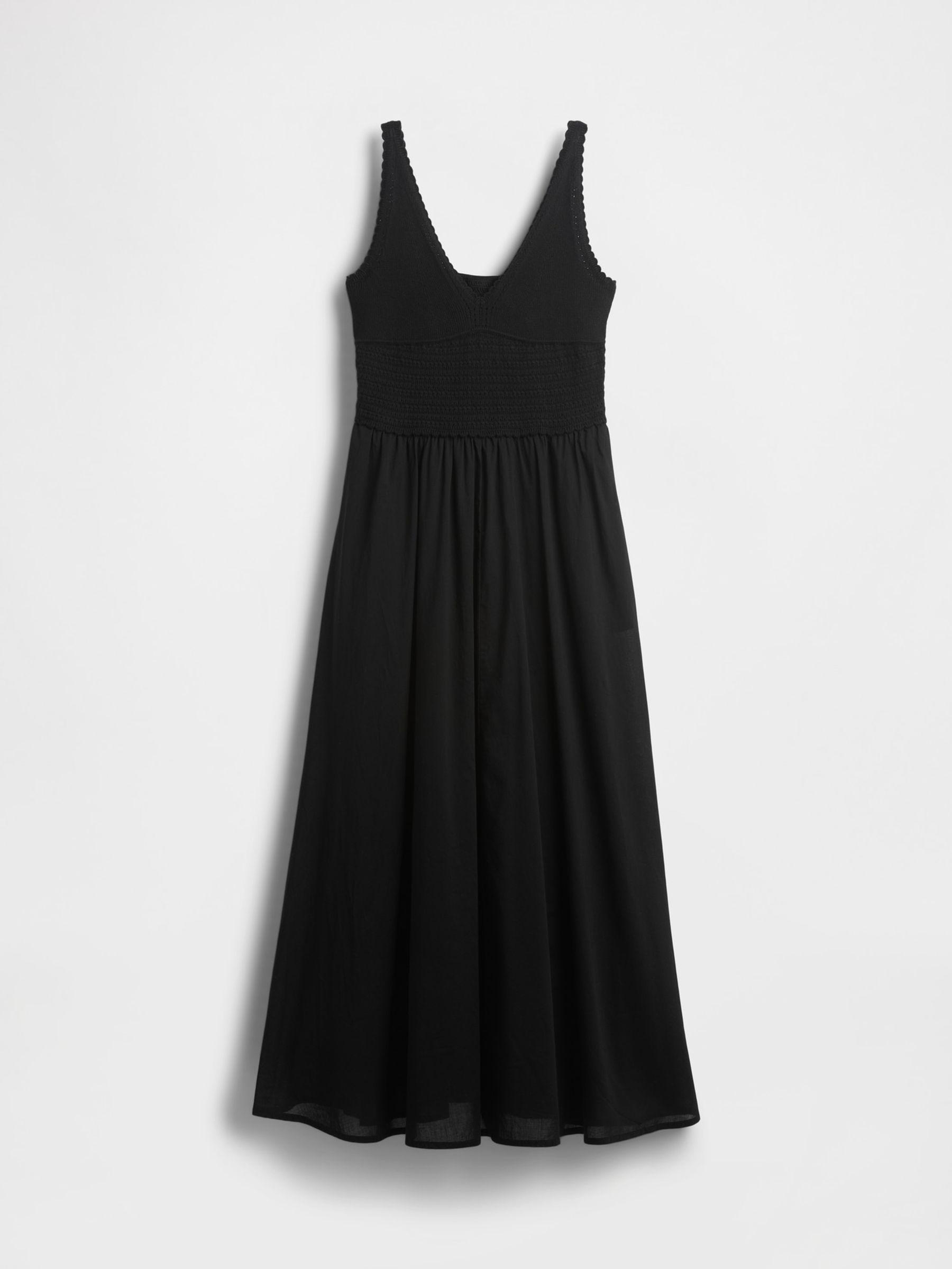 Black Crochet Mixed Media Maxi Dress - Image 4 of 4