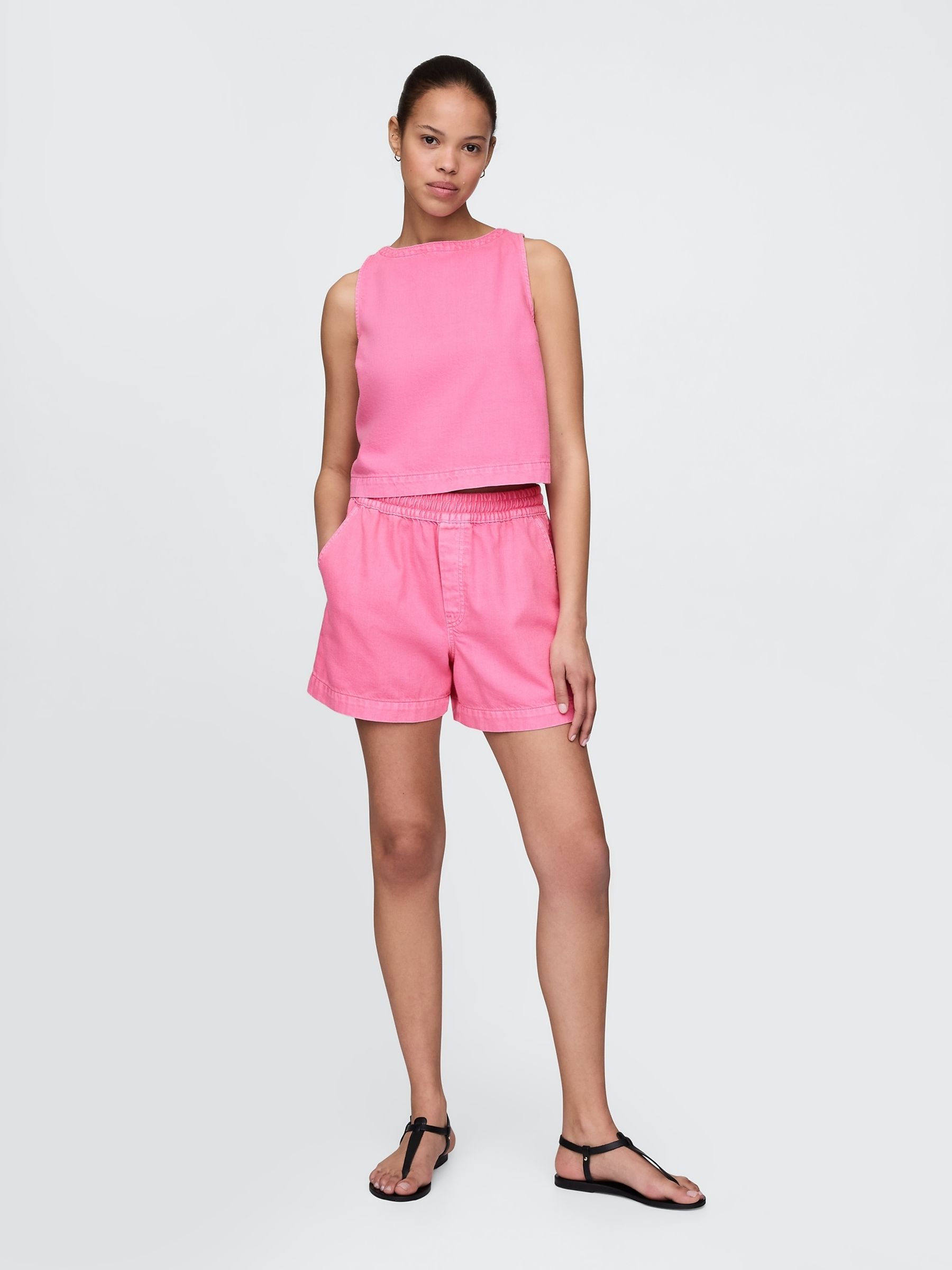 Pink UltraSoft Denim Easy Shorts - Image 3 of 5