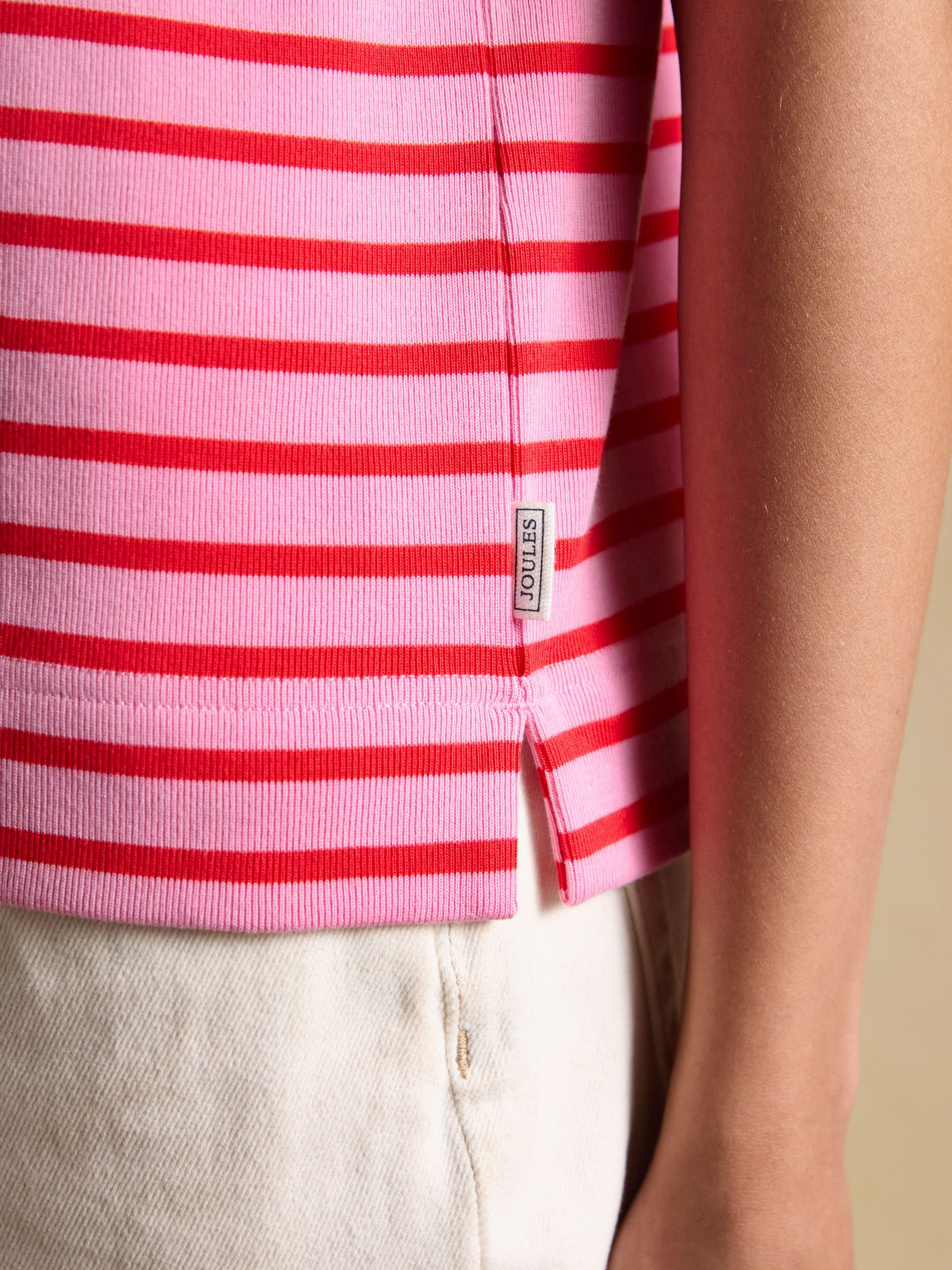 Harbour Pink Red Short Sleeve Boat Neck Breton Top - Image 6 of 6