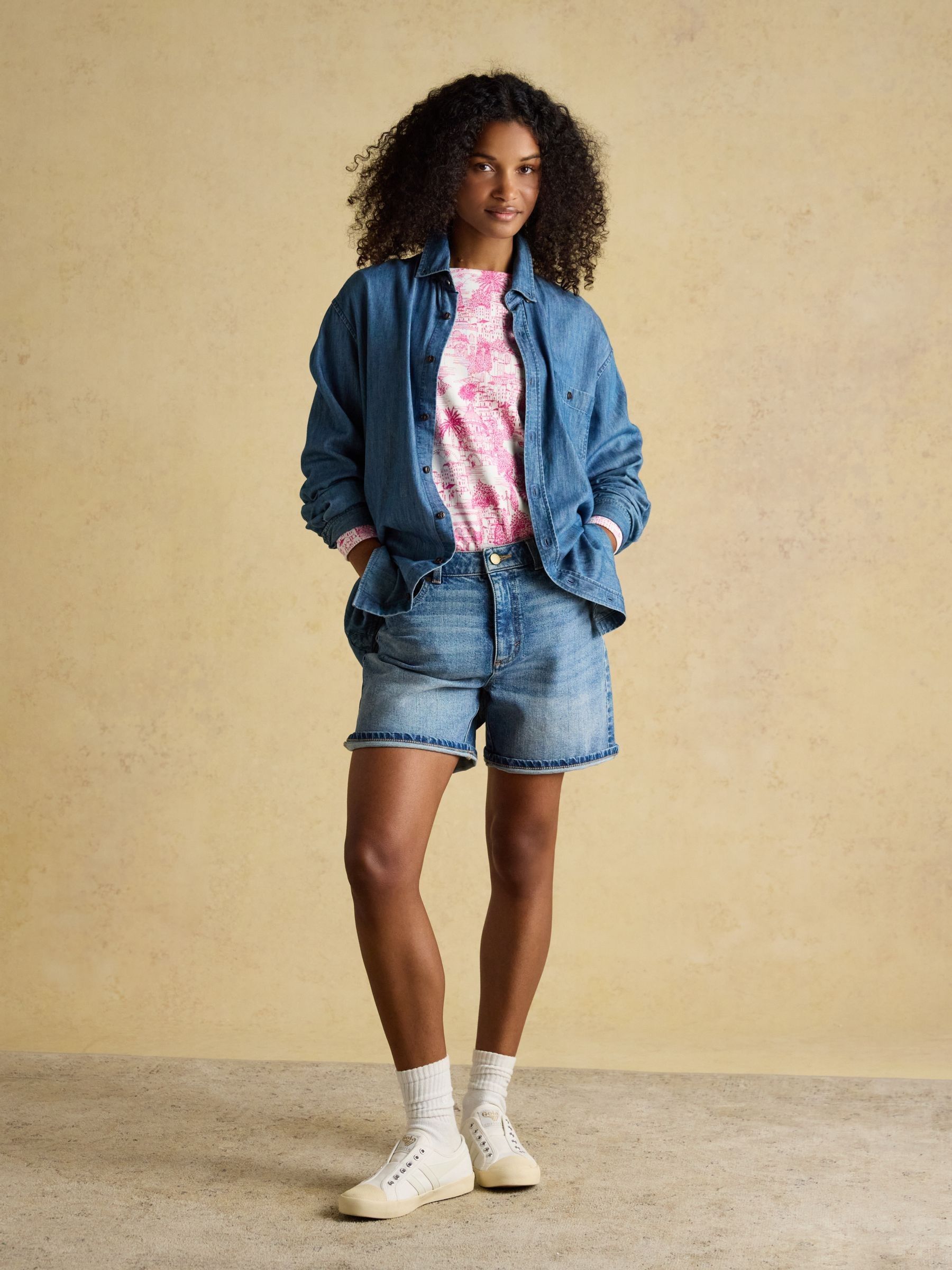 Harbour Pink City Toile Boat Neck 100% Cotton Printed Top - Image 4 of 7