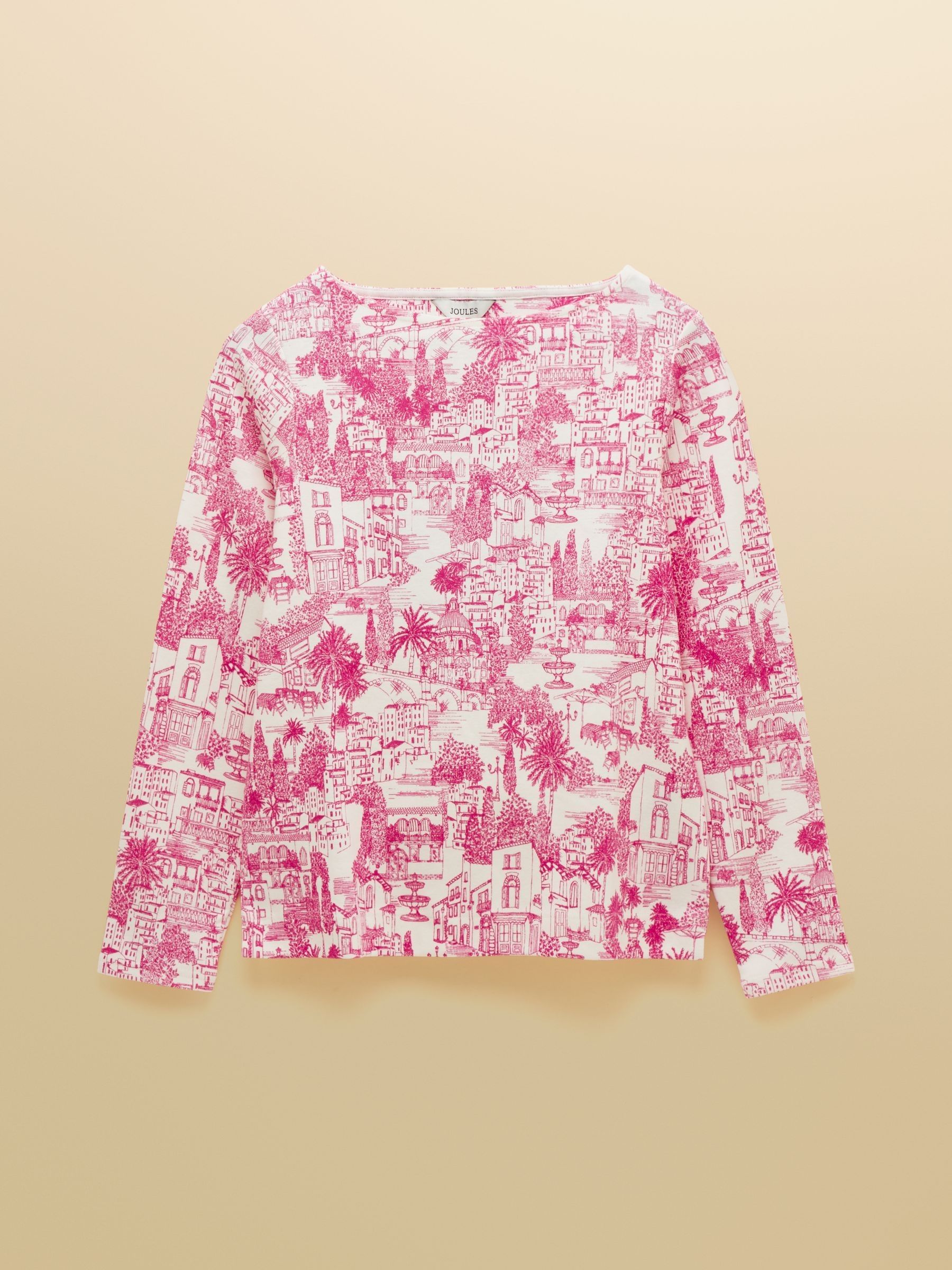 Harbour Pink City Toile Boat Neck 100% Cotton Printed Top - Image 7 of 7