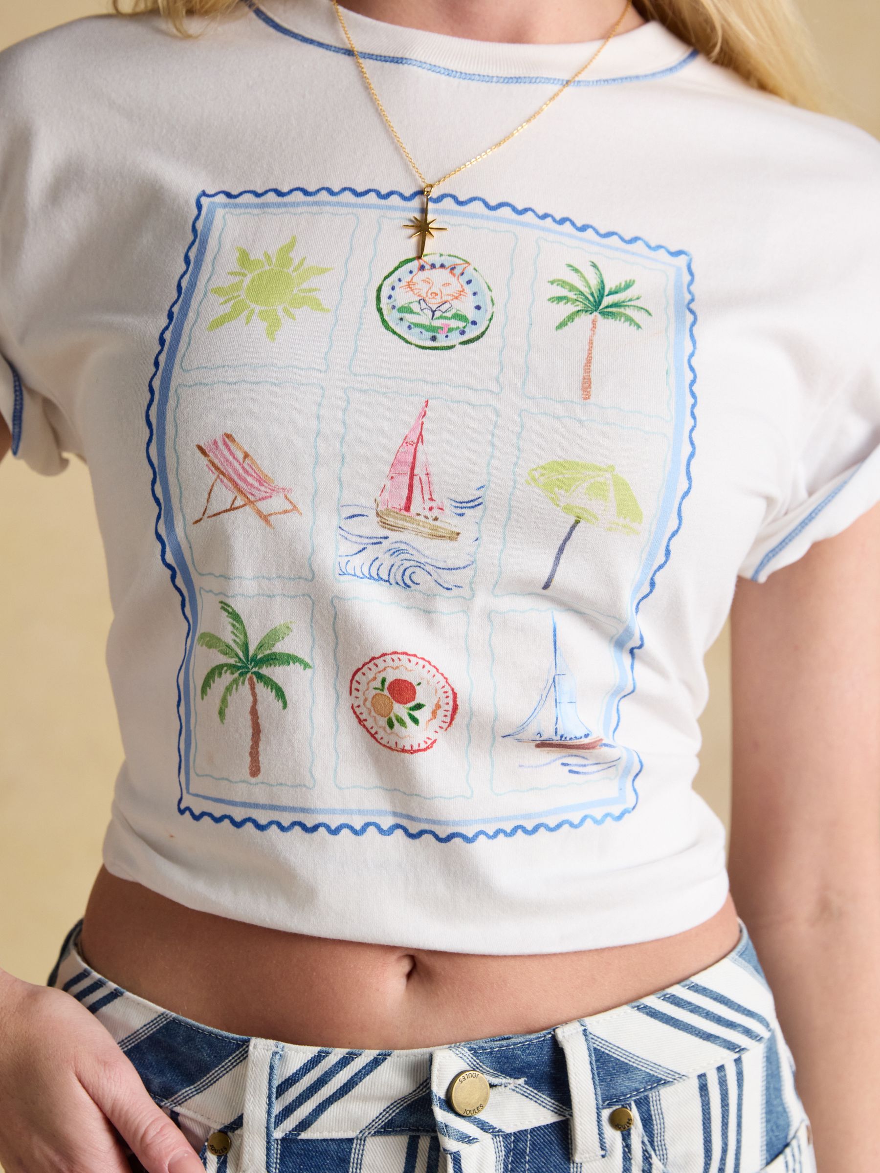 Postcard Graphic Short Sleeve 100% Cotton T-Shirt - Image 6 of 8