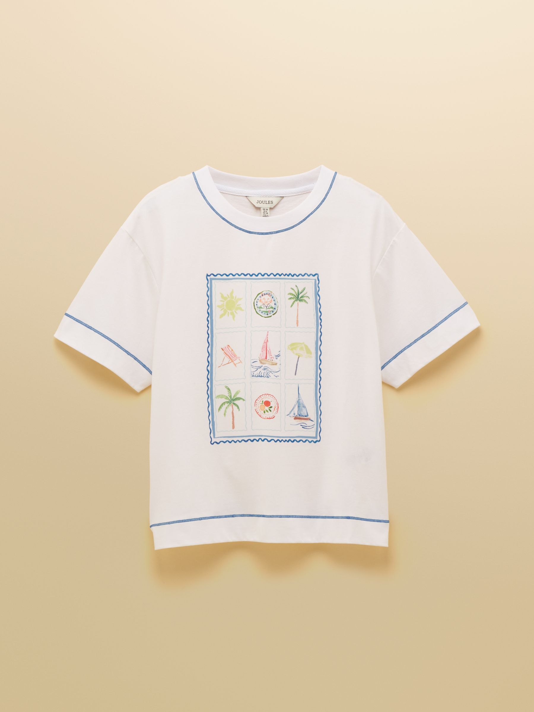 Postcard Graphic Short Sleeve 100% Cotton T-Shirt - Image 8 of 8