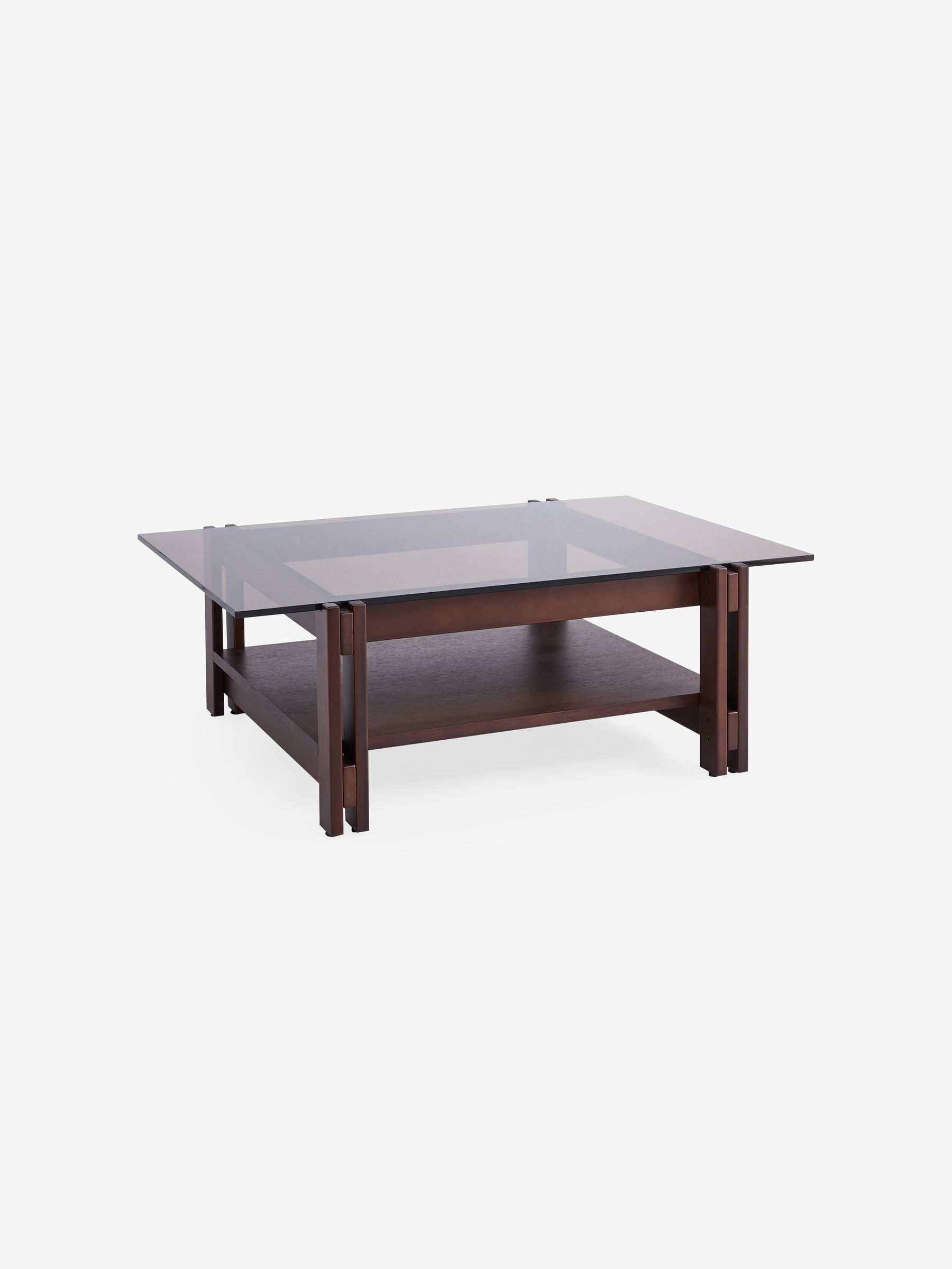 Ellery Glass Rectangular Coffee Table in Dark Stained Oak - Image 4 of 5