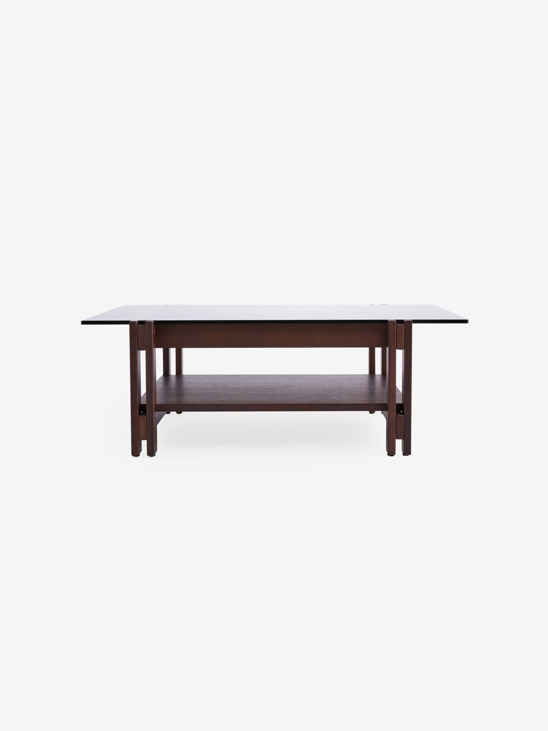 Ellery Glass Rectangular Coffee Table in Dark Stained Oak - Image 5 of 5