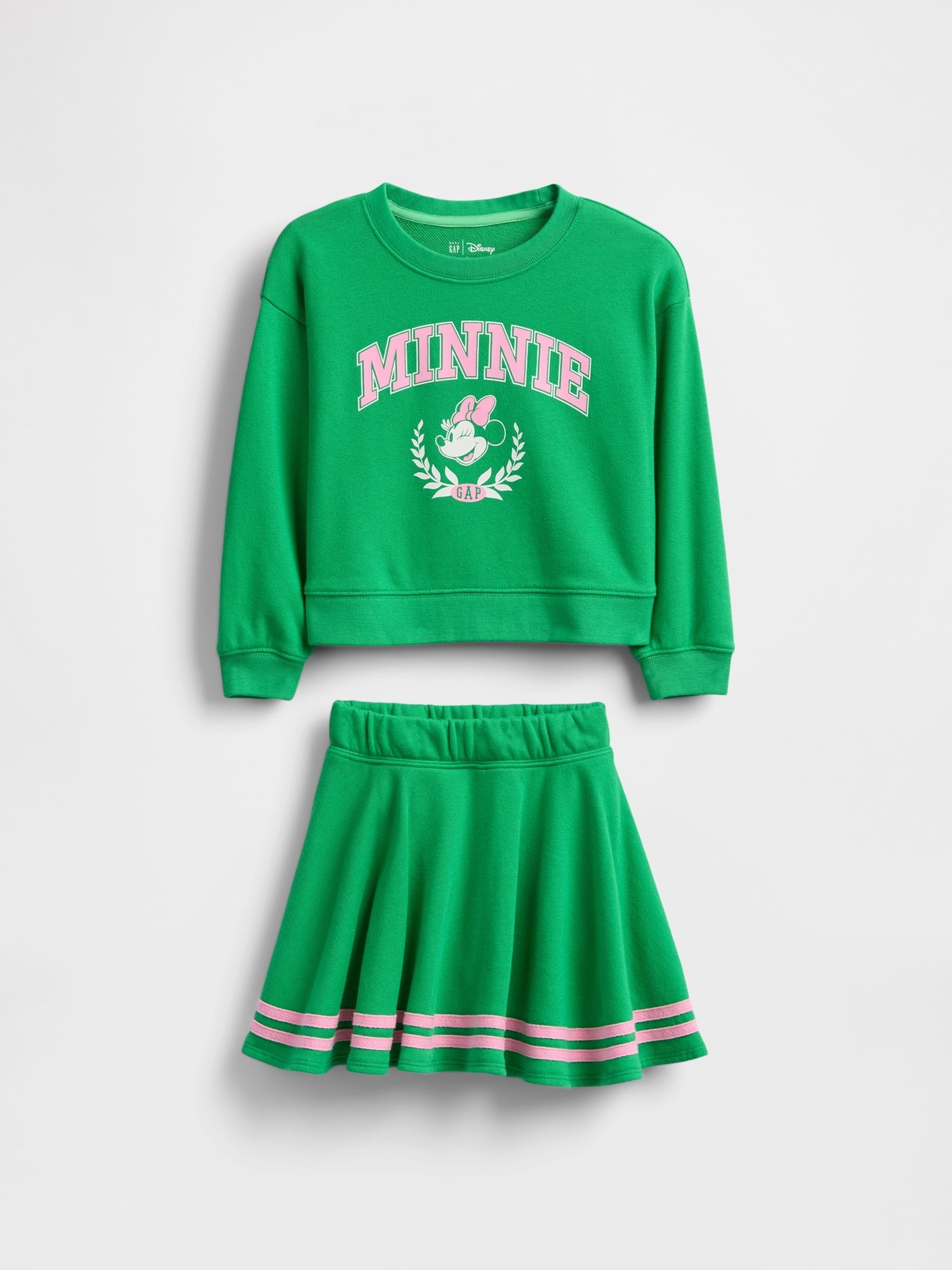 Green Minnie Mouse Disney VintageSoft Sweatshirt and Skort Set (6mths-5yrs) - Image 2 of 4