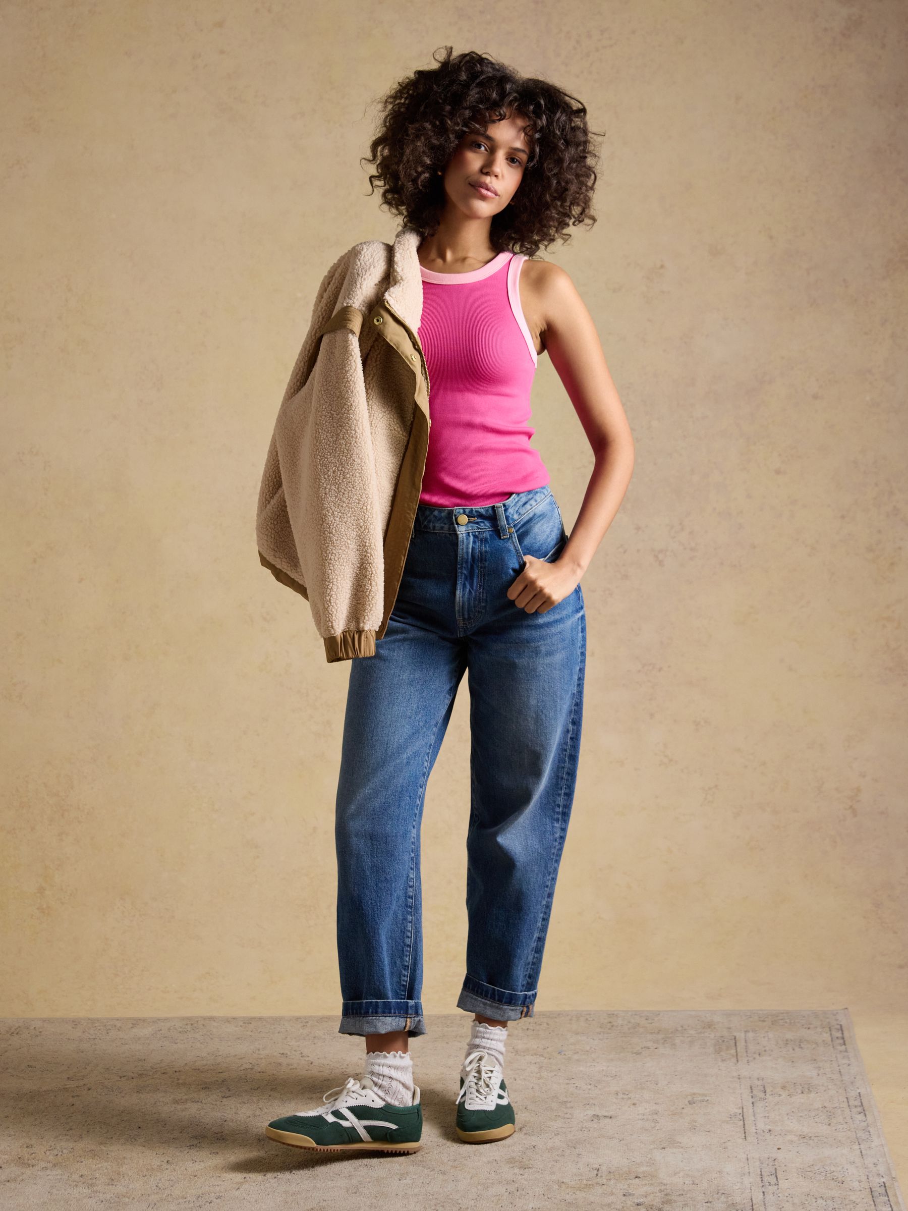 Sofia Pink Ribbed Cotton Rich Jersey Vest - Image 3 of 7