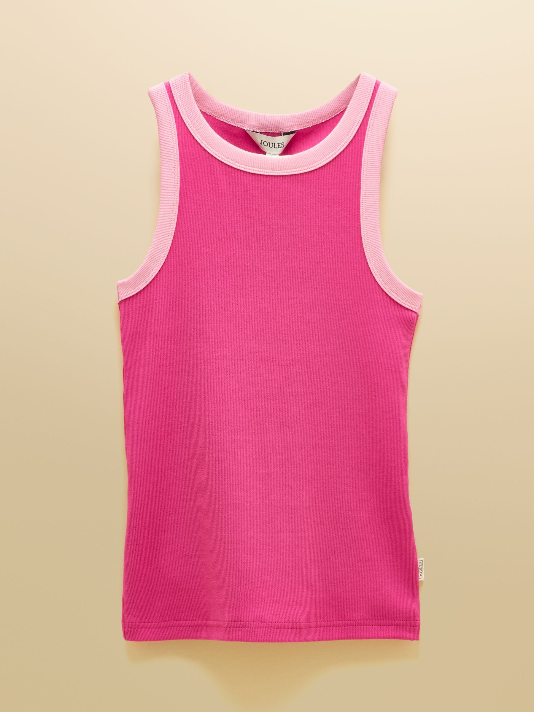 Sofia Pink Ribbed Cotton Rich Jersey Vest - Image 7 of 7
