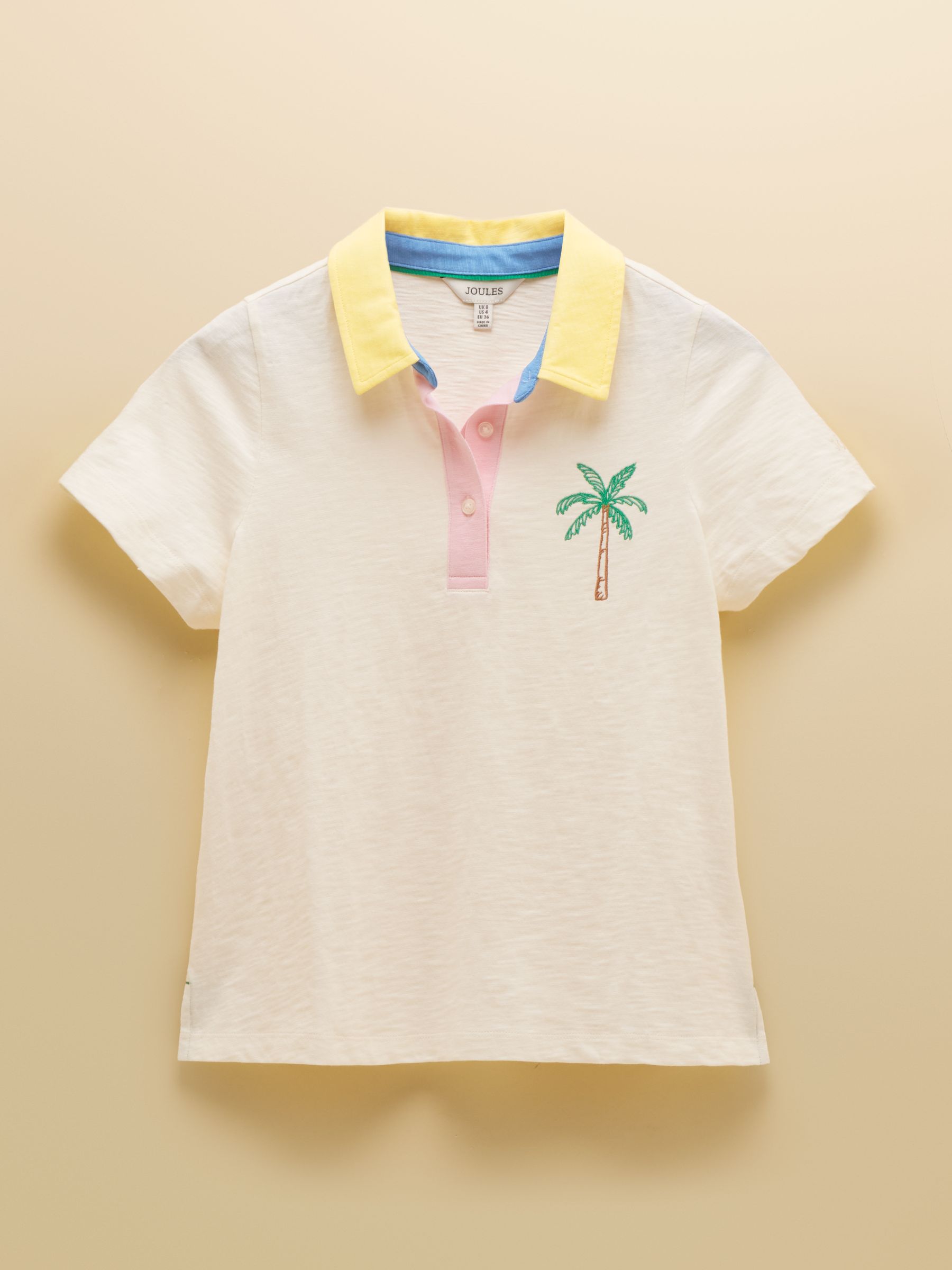 Tallie Embroidered Palm Tree Short Sleeve 100% Cotton Collared Jersey Top - Image 10 of 10 Tallie Embroidered Palm Tree Short Sleeve 100% Cotton Collared Jersey Top - Image 10 of 10