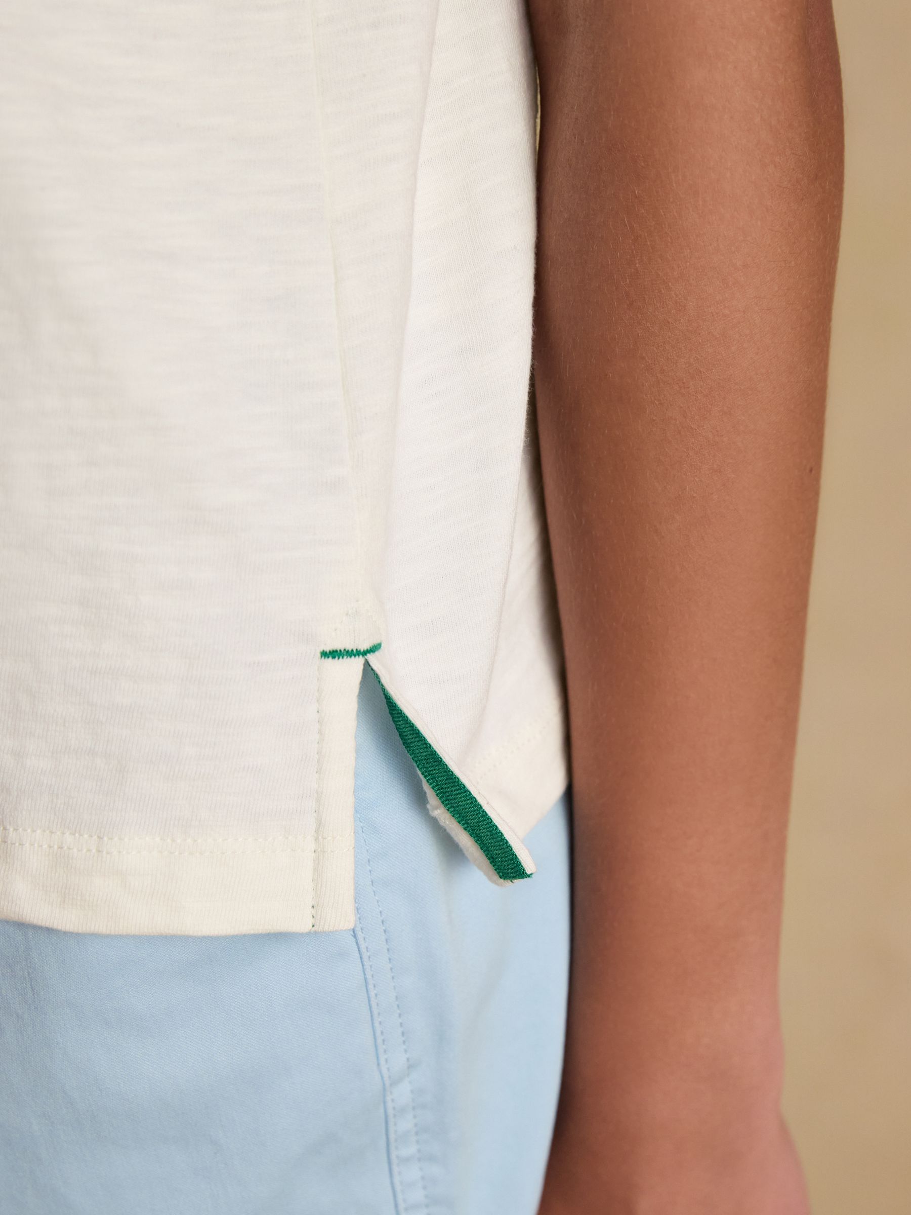 Tallie Embroidered Palm Tree Short Sleeve 100% Cotton Collared Jersey Top - Image 9 of 10