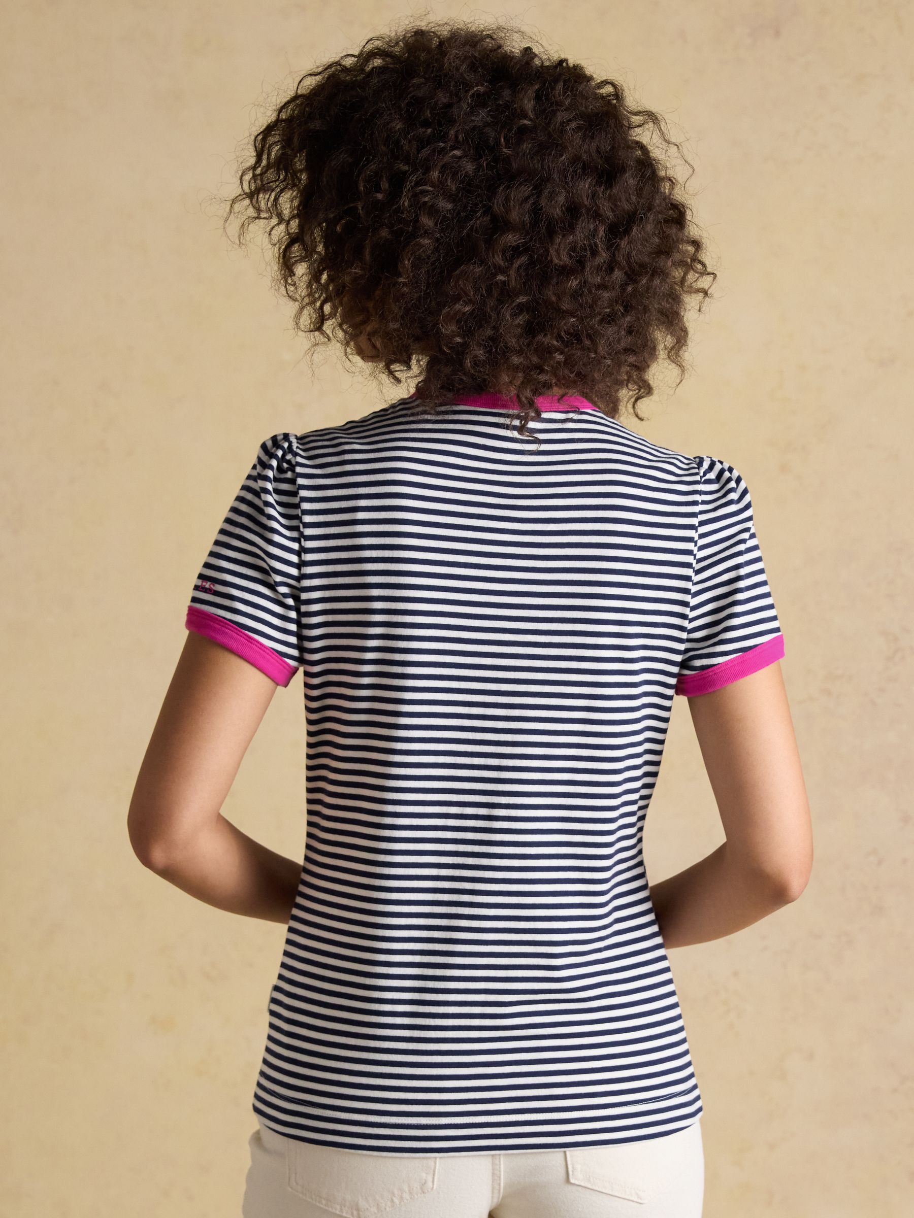 Erin Navy Stripe Short Sleeve Jersey T-Shirt - Image 2 of 8