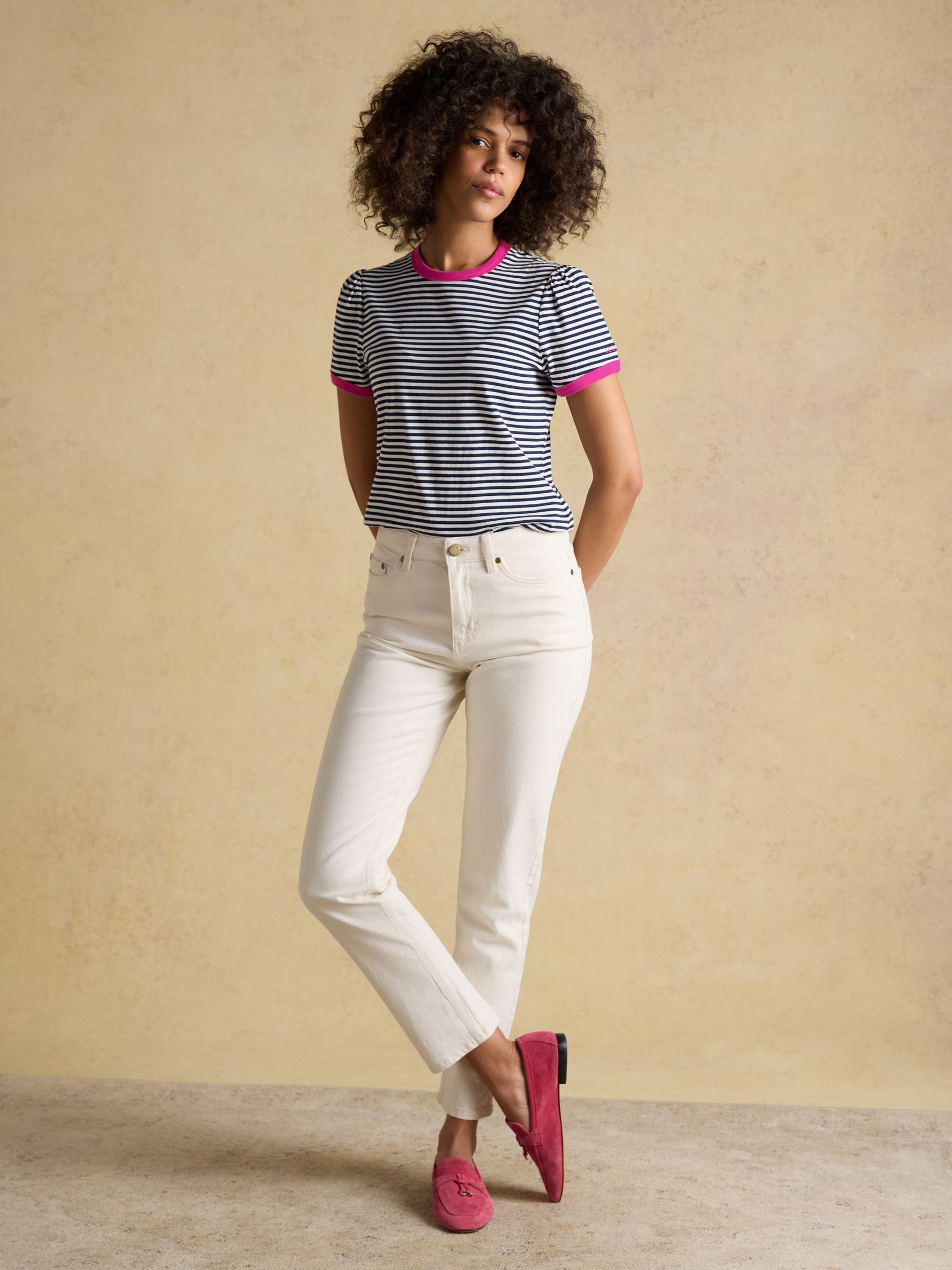 Erin Navy Stripe Short Sleeve Jersey T-Shirt - Image 5 of 8