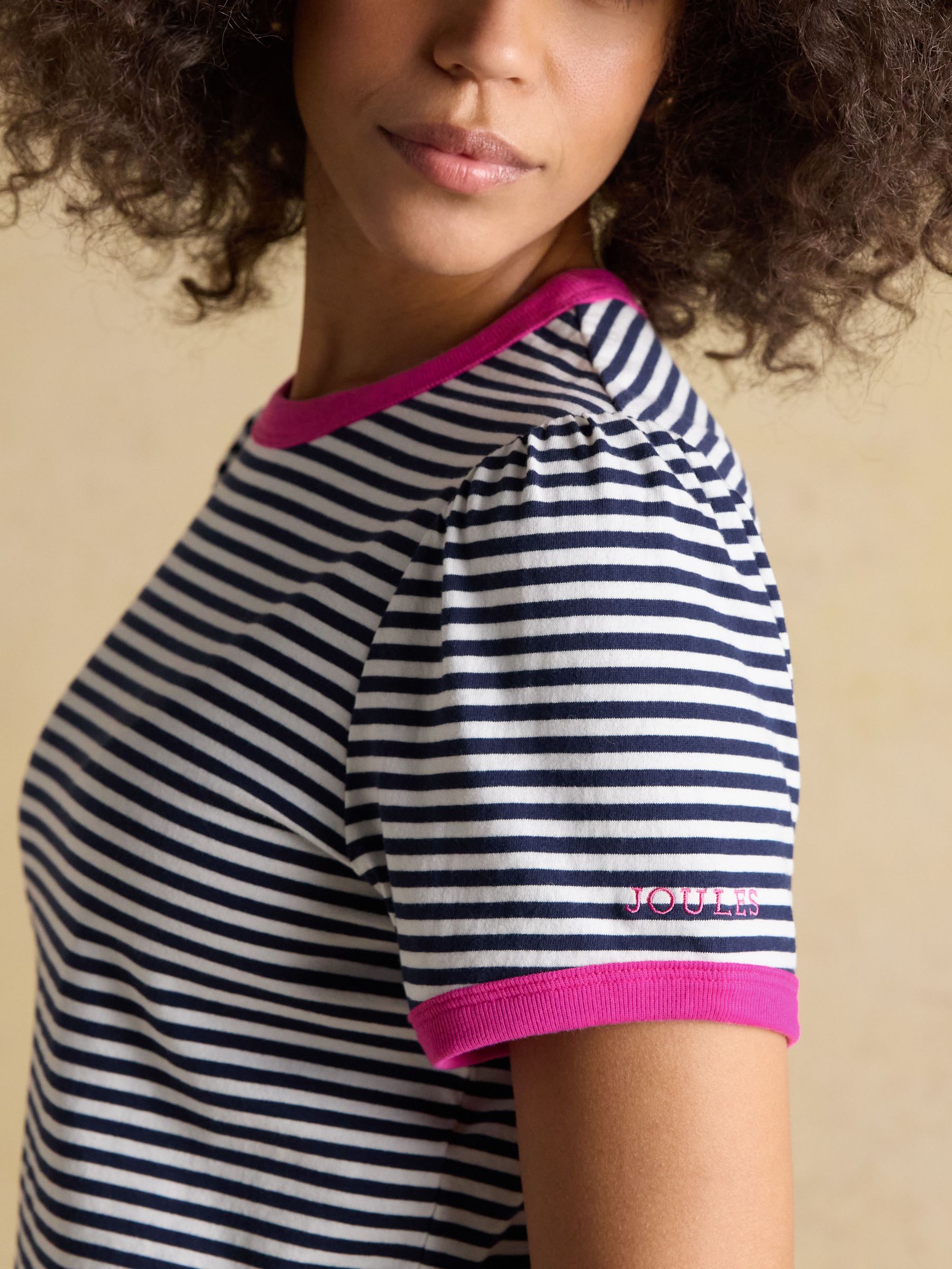 Erin Navy Stripe Short Sleeve Jersey T-Shirt - Image 7 of 8