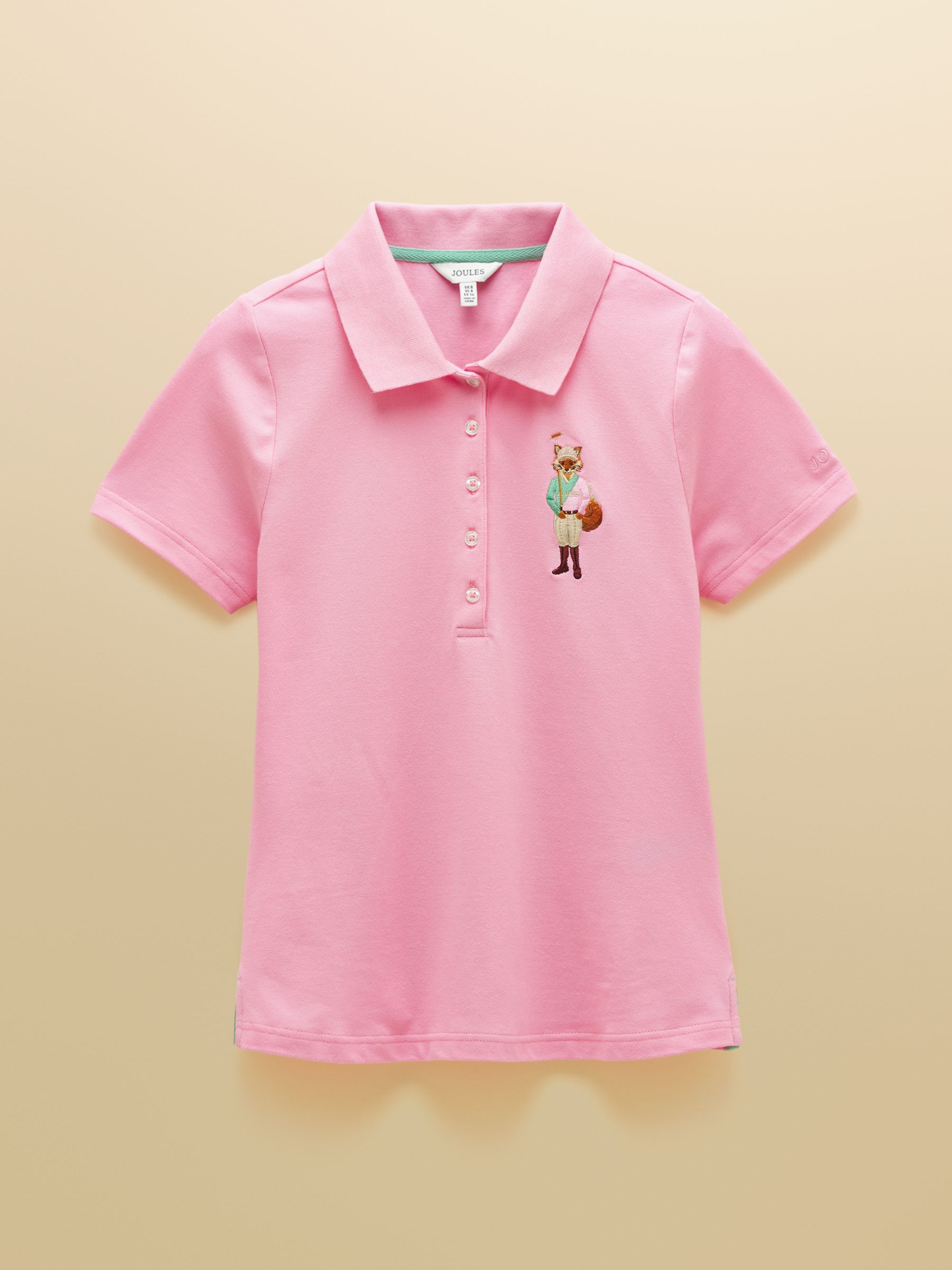 Jonty Fox Slim Fit Pink Cotton Pique Polo Shirt - Image 8 of 8