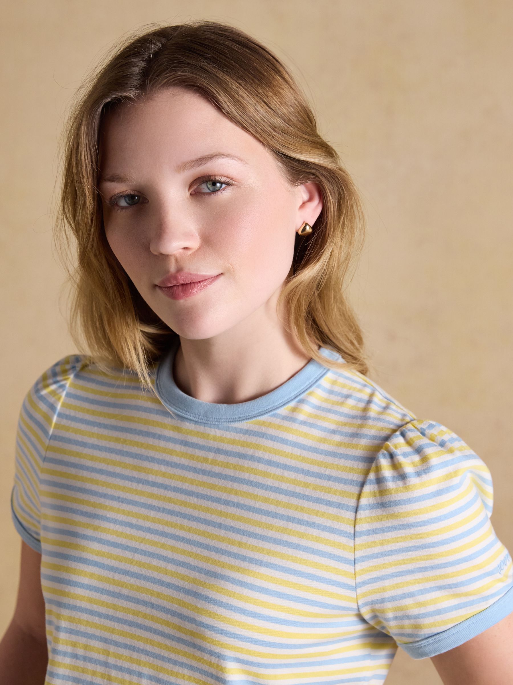 Erin Blue/Yellow Stripe Short Sleeve Jersey T Shirt - Image 4 of 7