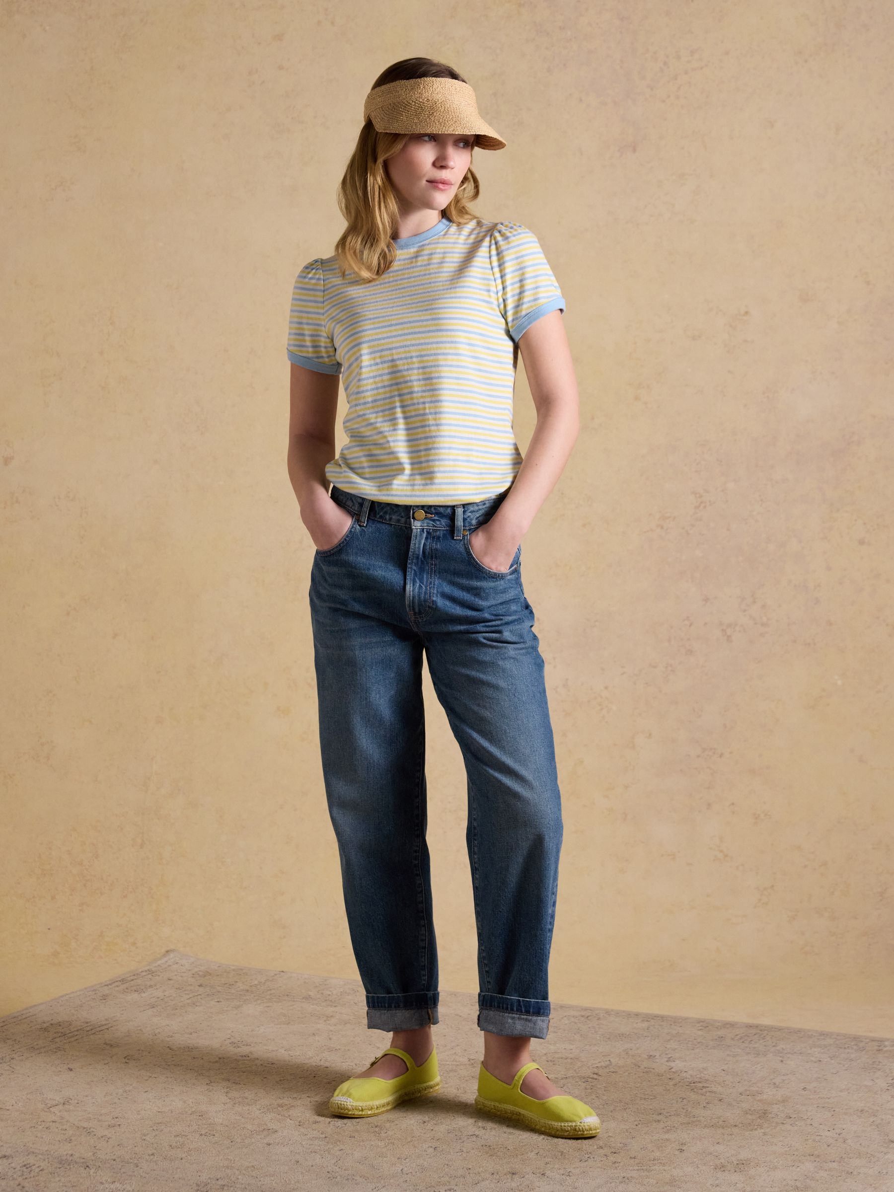 Erin Blue/Yellow Stripe Short Sleeve Jersey T Shirt - Image 5 of 7