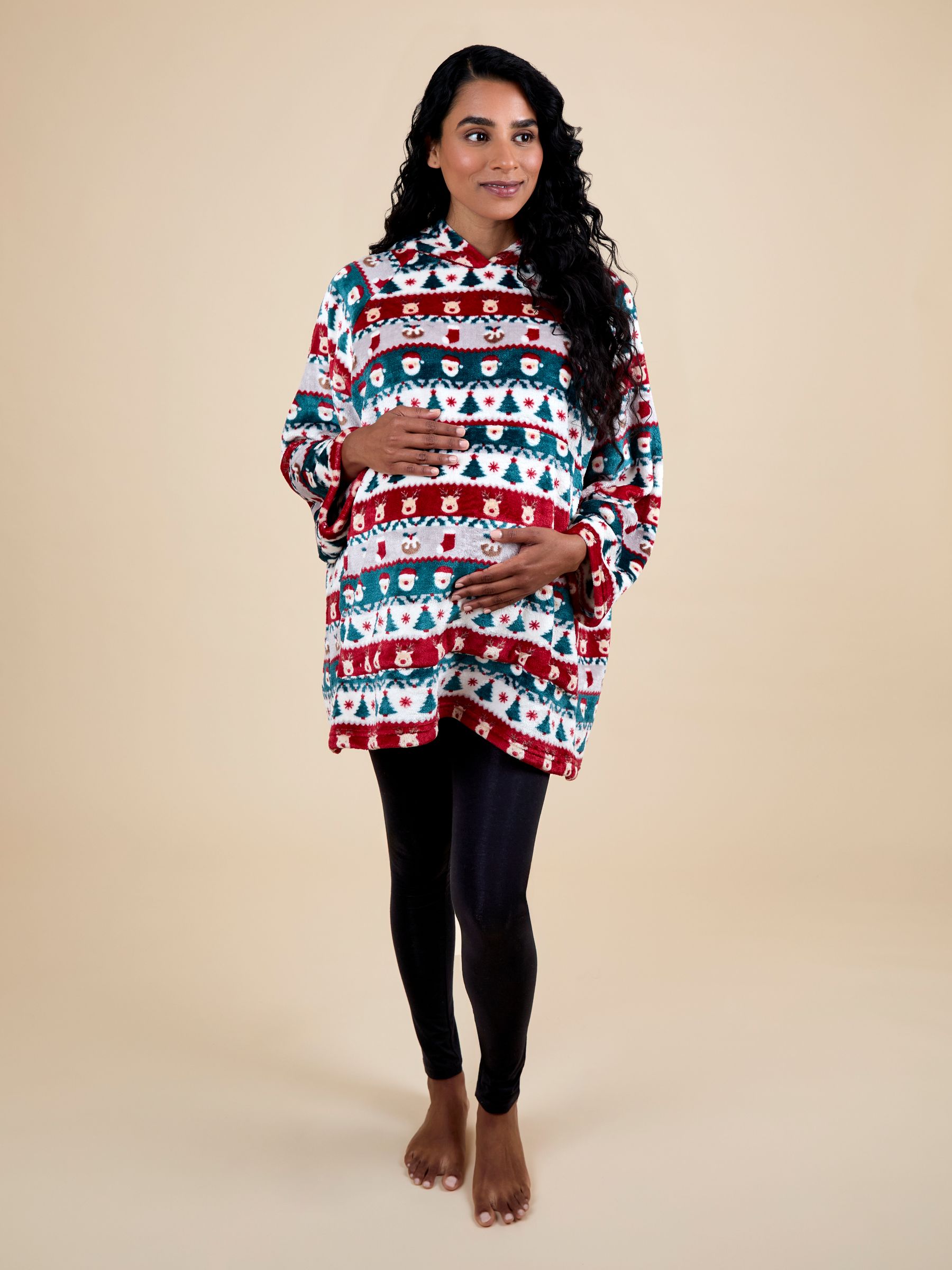Multi Christmas Fair Isle Blanket Hoodie - Image 4 of 4