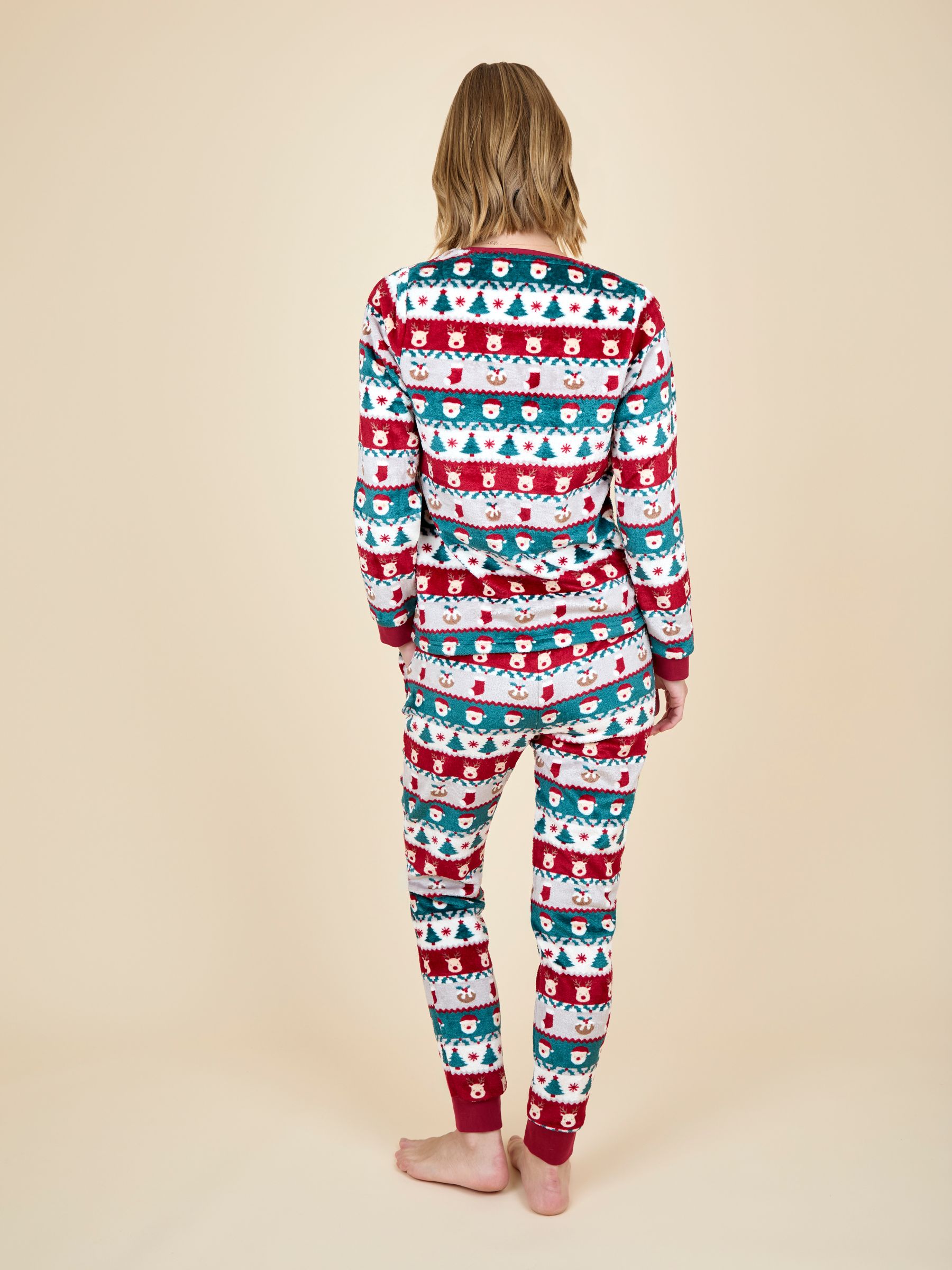 Multi Women's Christmas Fair Isle Fleece Pyjamas Set - Image 2 of 4