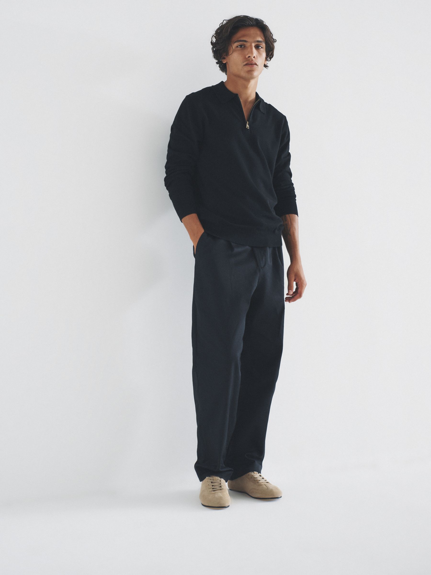 Black/Brown 3 Pack Quarter Zip Neck Jumper - Image 4 of 6