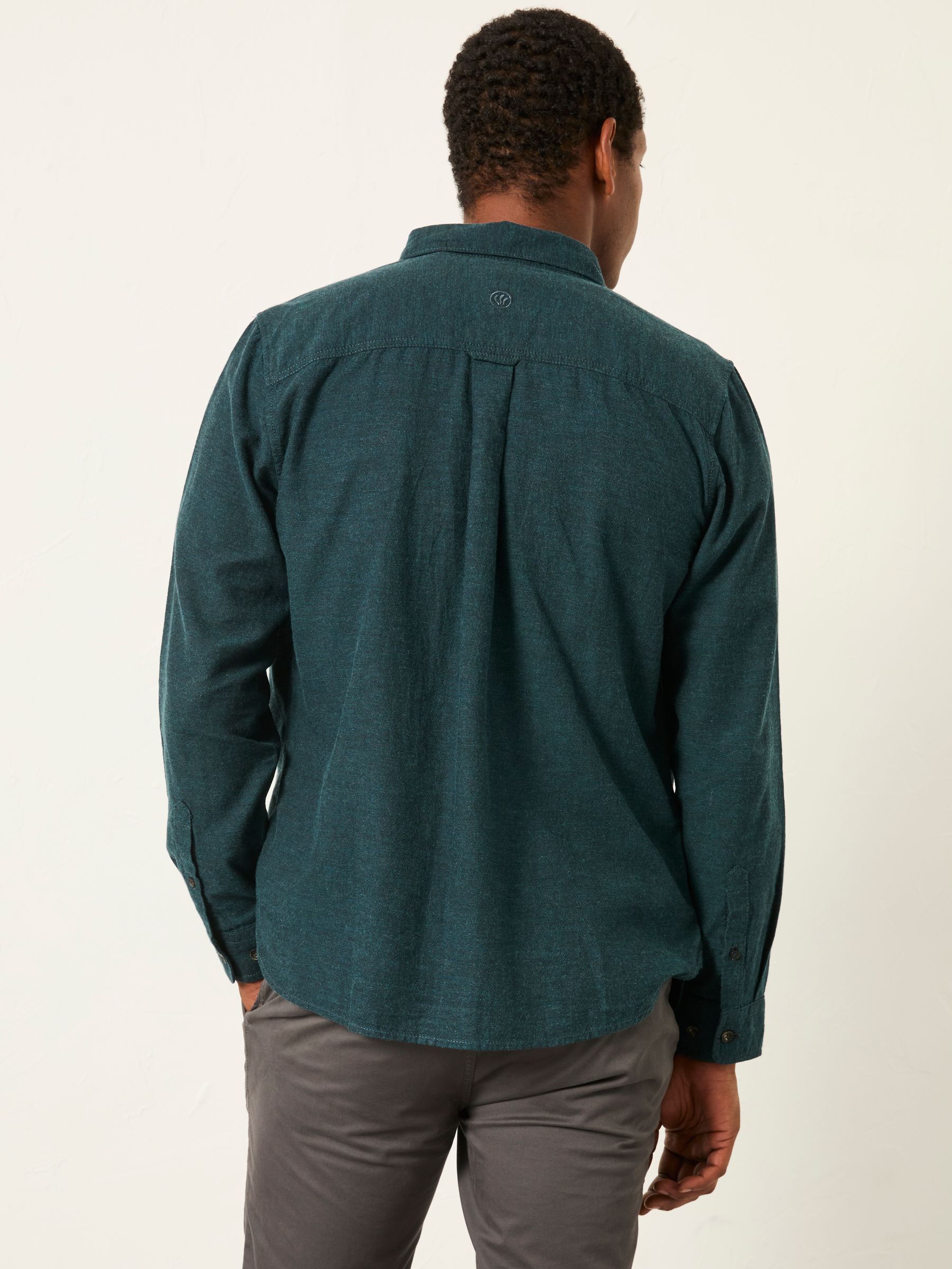 Oxlow Teal Blue Long Sleeve Plain Shirt - Image 2 of 6