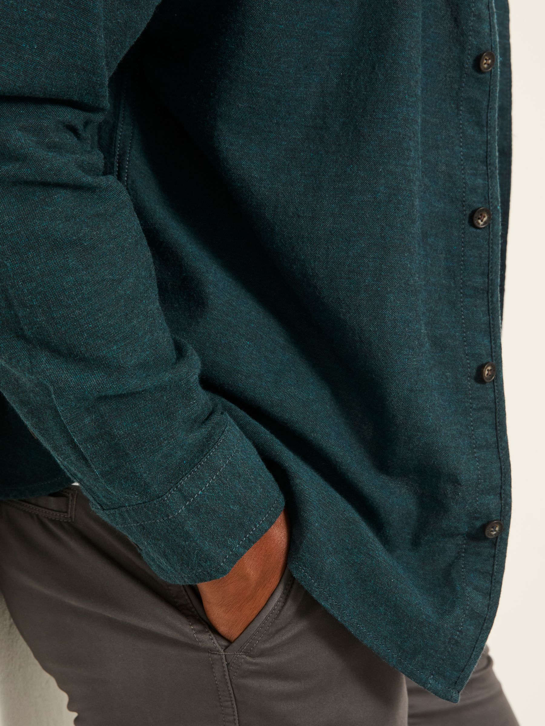 Oxlow Teal Blue Long Sleeve Plain Shirt - Image 4 of 6