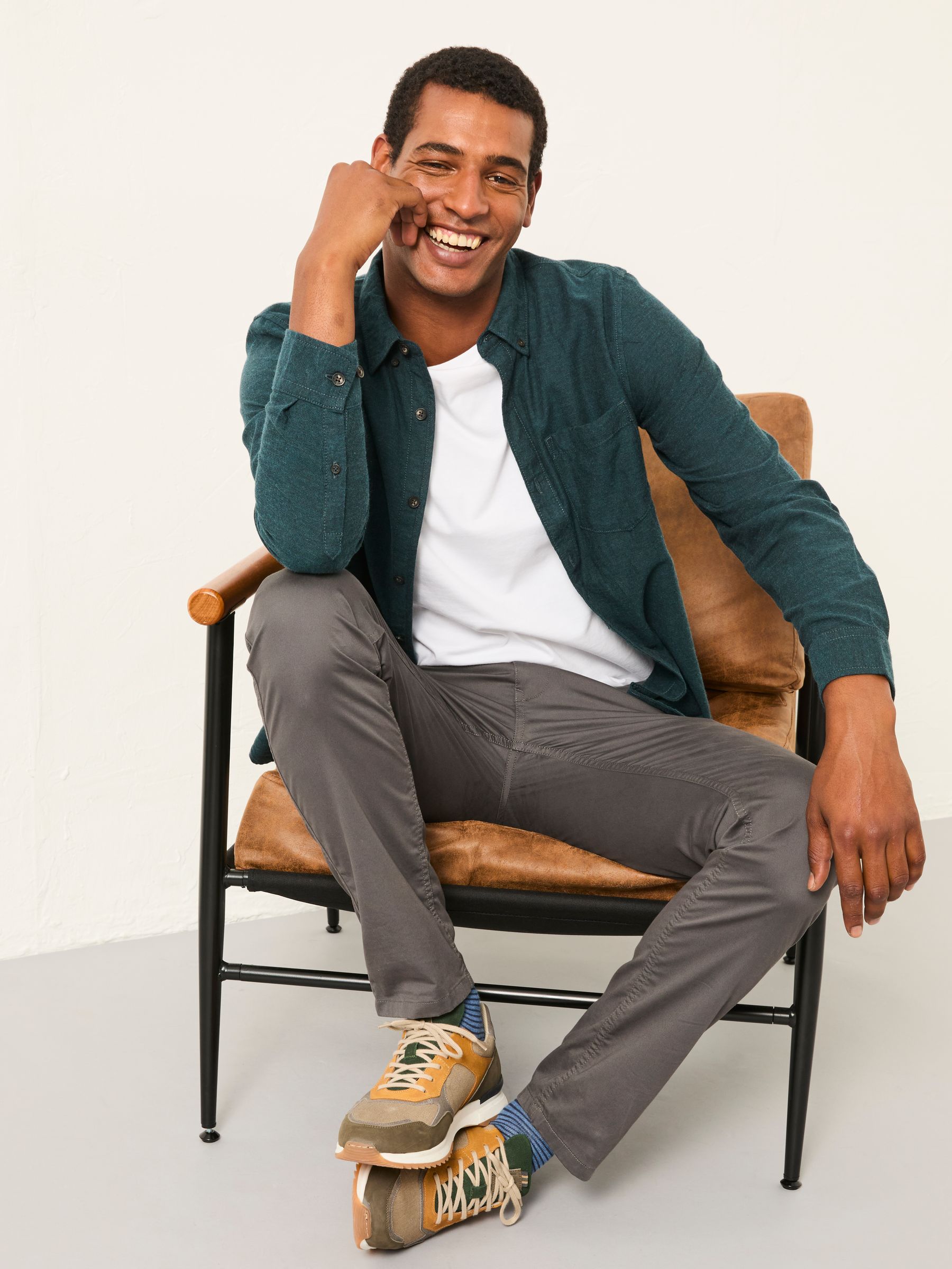 Oxlow Teal Blue Long Sleeve Plain Shirt - Image 5 of 6