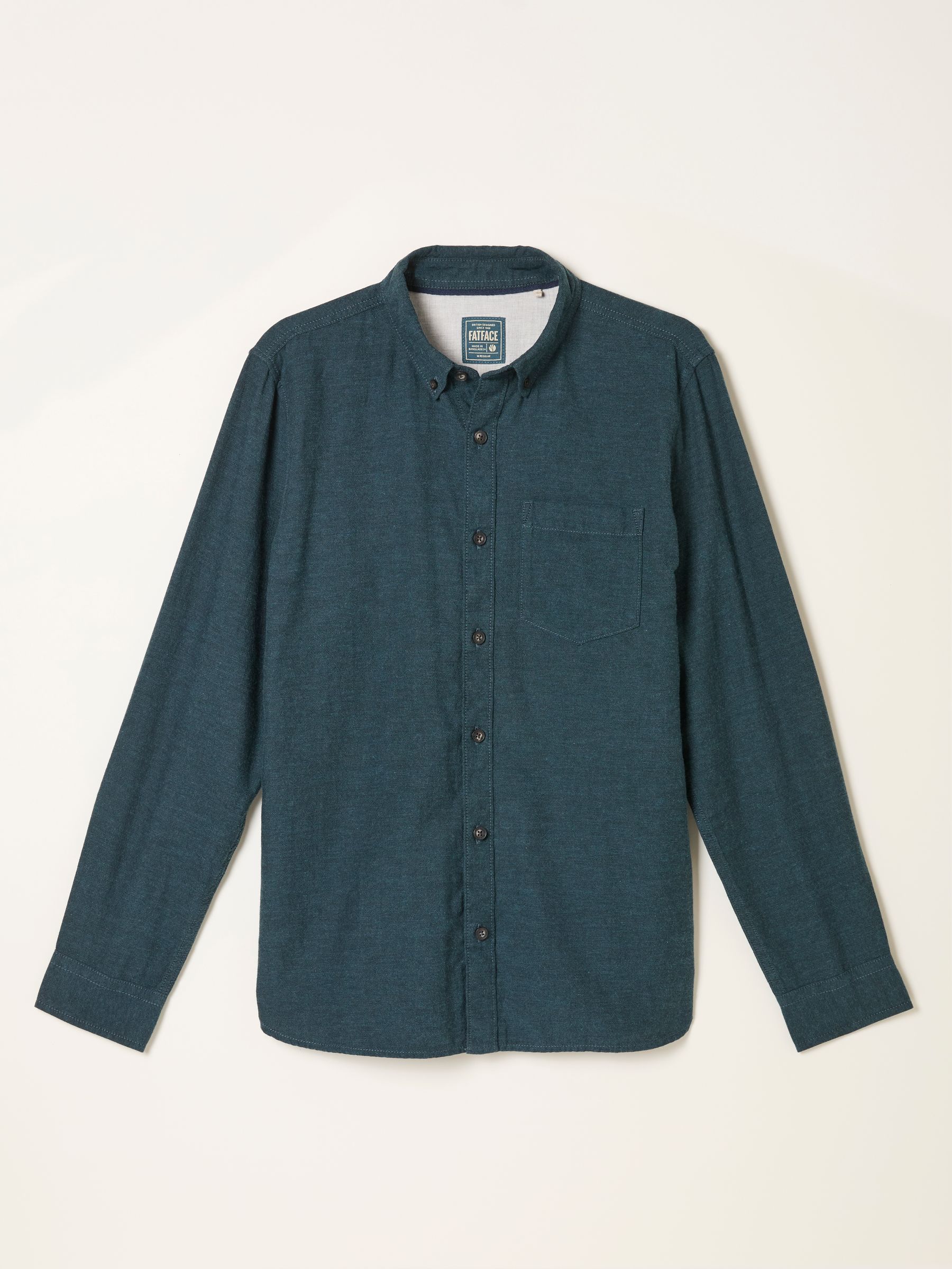 Oxlow Teal Blue Long Sleeve Plain Shirt - Image 6 of 6